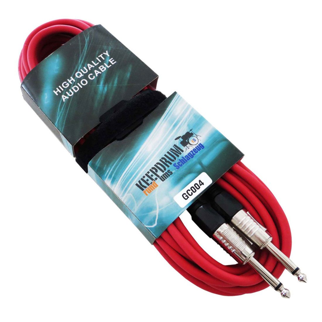 keepdrum GC-004 Gitarrenkabel 3m Rot Audio-Kabel