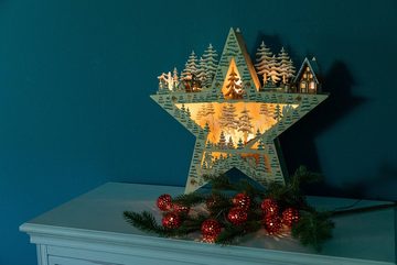 Myflair Möbel & Accessoires Dekostern, 1 St., Stern mit LED-Beleuchtung, aus Holz, Höhe ca. 42 cm, Weihnachtsdeko