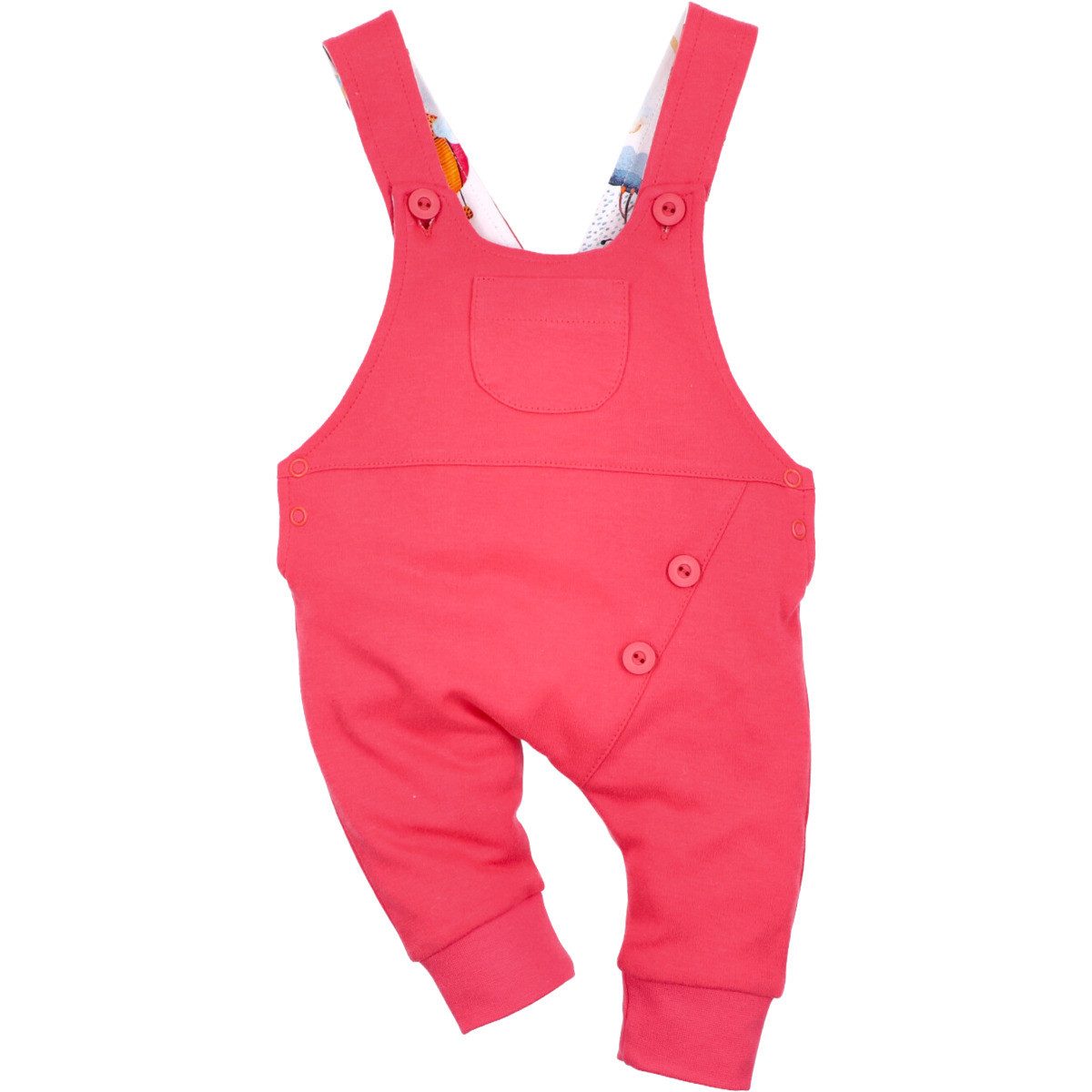 NINI Latzhose Wildtiere Unisex Kinder (1-tlg) Babyhose, Latzhose, Trägerhose, Strampler, Overall