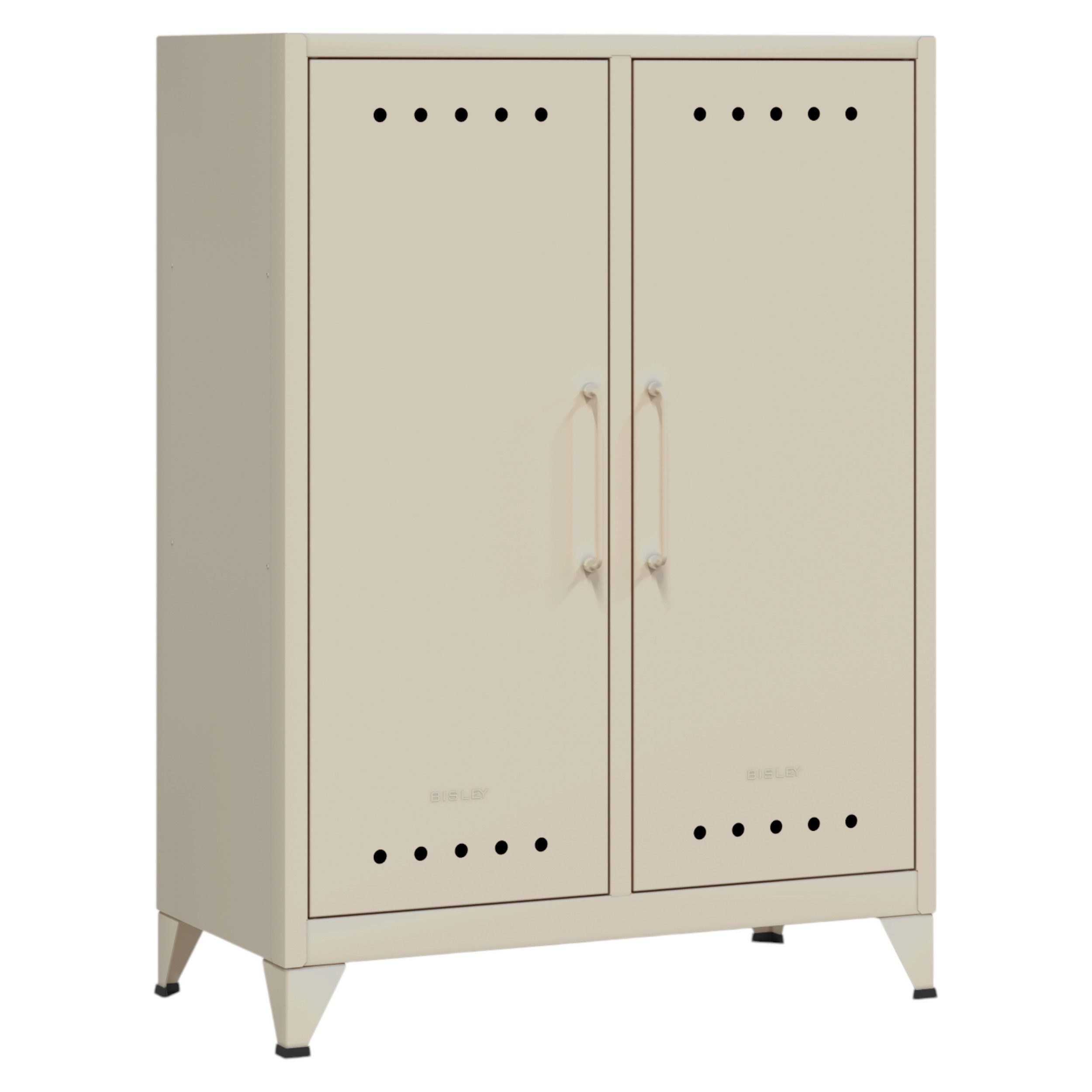 Bisley Sideboard Fern Middle Sideboard, in Lichtgrau - Maße: H 110 x B 80 x T 40 cm