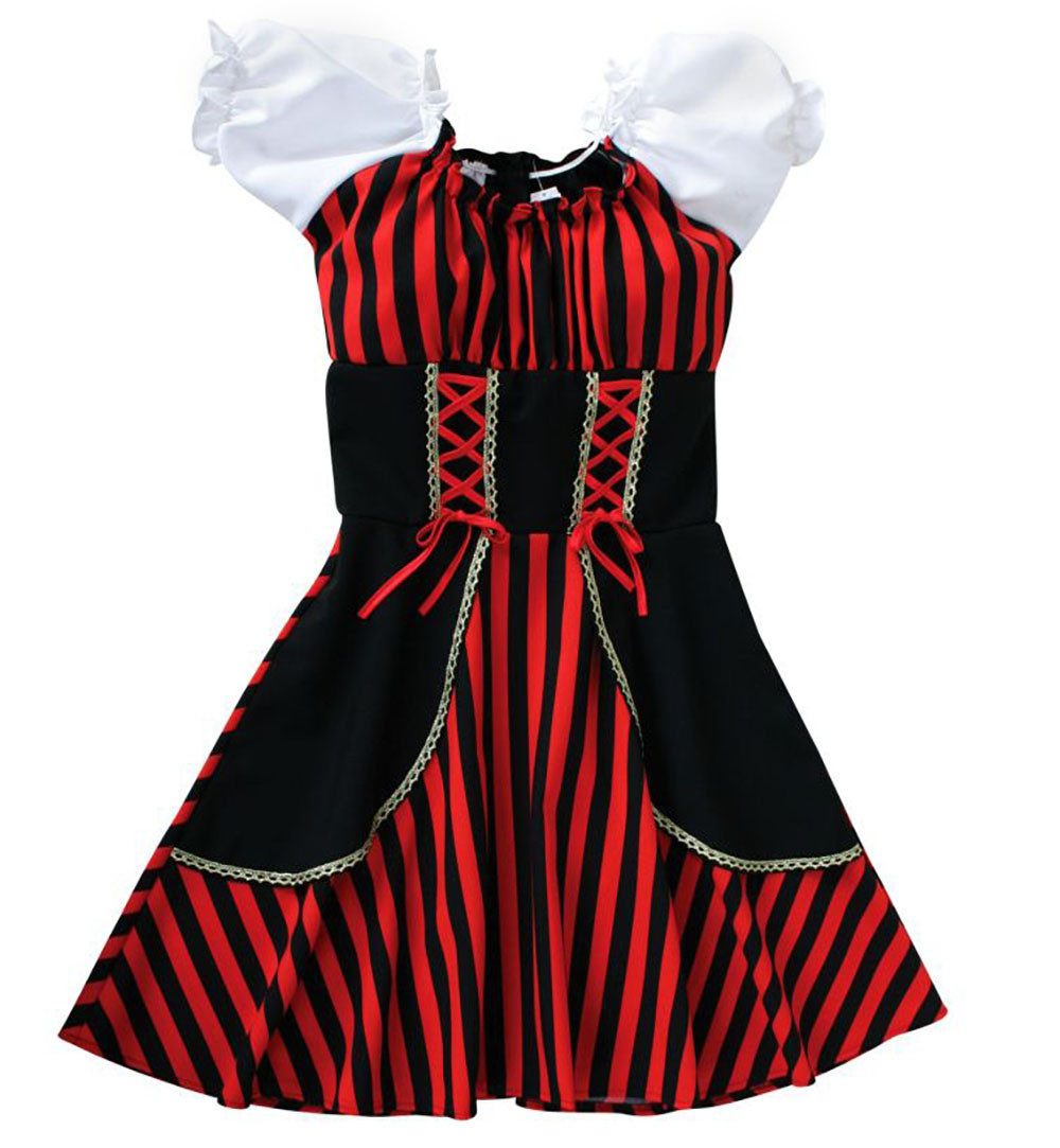 Fries Piraten-Kostüm Damen Piraten Piratin Lady Kostüm Kleid Royal Karneval Fasching