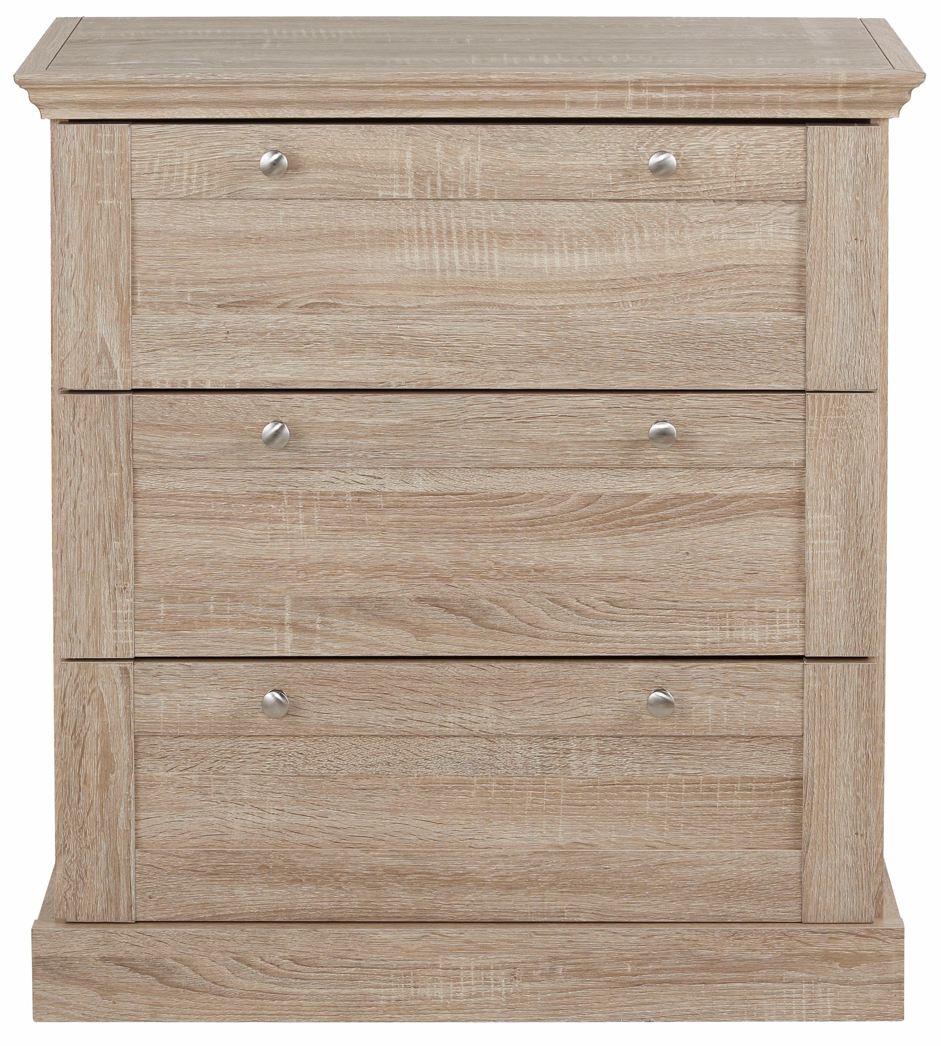 OTTO home Schubkastenkommode Binz, mit schönen Metallgriffen, 3 Schubladen, Breite 75 cm