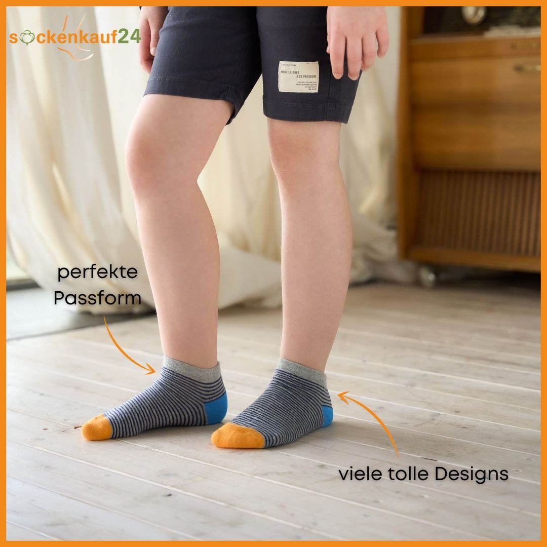 sockenkauf24 Sneakersocken 10 Paar Kinder Sneaker Socken Jungen & Mädchen Baumwolle Kindersocken (56550, 31-34) WP – Bild 4 von 5