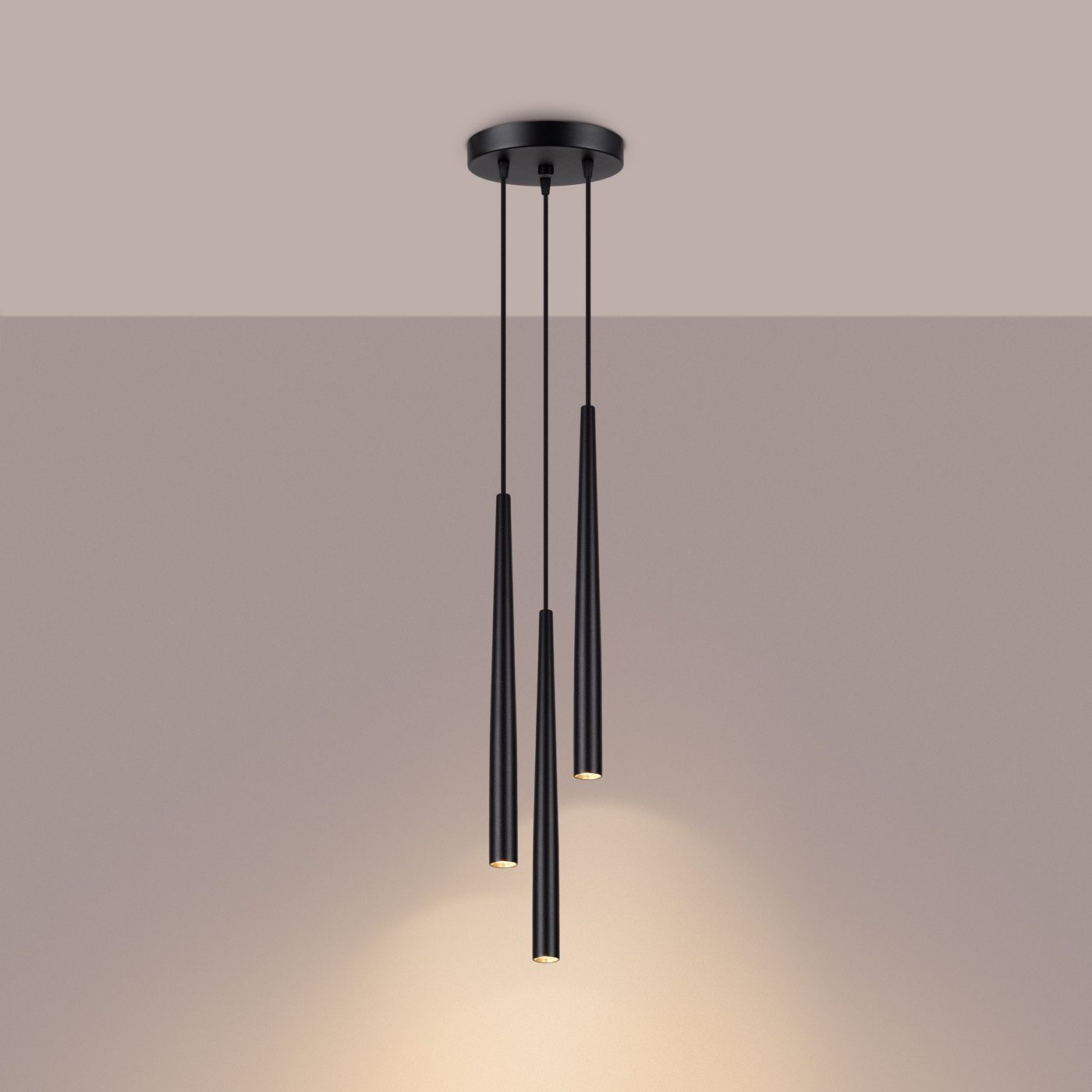 SOLLUX lighting Hängeleuchte Pendelleuchte Bliss 3P Schwarz, Nicht enthalten