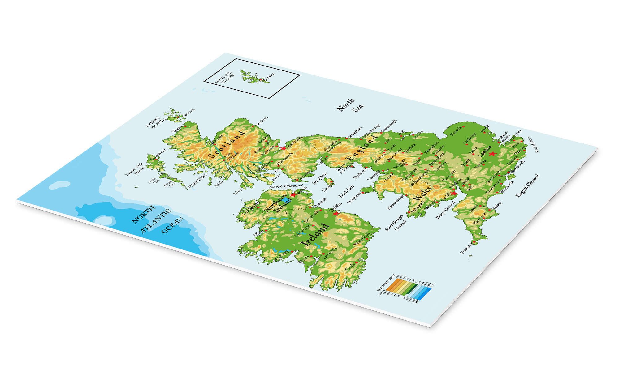 Posterlounge Poster Editors Choice, Topografische Karte günstig online kaufen