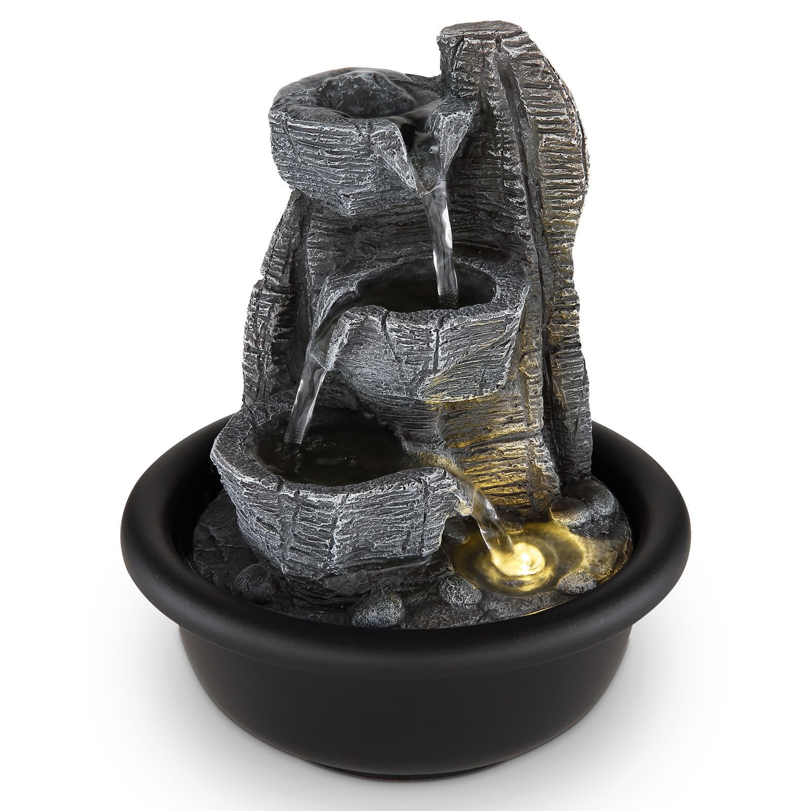 Zimmerbrunnen Zimmerbrunnen mit Beleuchtung und Wasser Tischbrunnen Kaskaden