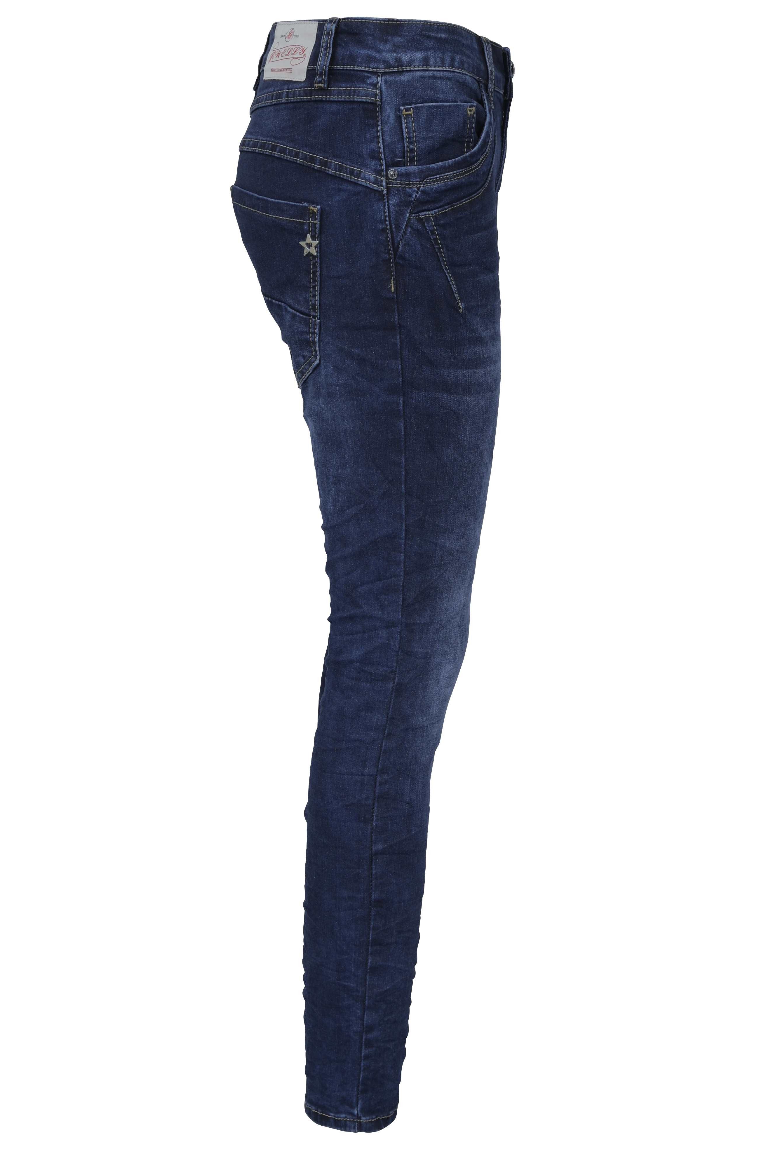 Jewelly Regular-fit-Jeans Jeans, Stretch Jeans Five-Pocket im Crash-Look günstig online kaufen