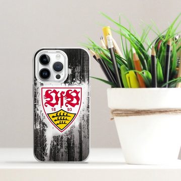 DeinDesign Handyhülle VfB Stuttgart Offizielles Lizenzprodukt VfB Stuttgart Splash, Apple iPhone 14 Pro Silikon Hülle Bumper Case Handy Schutzhülle