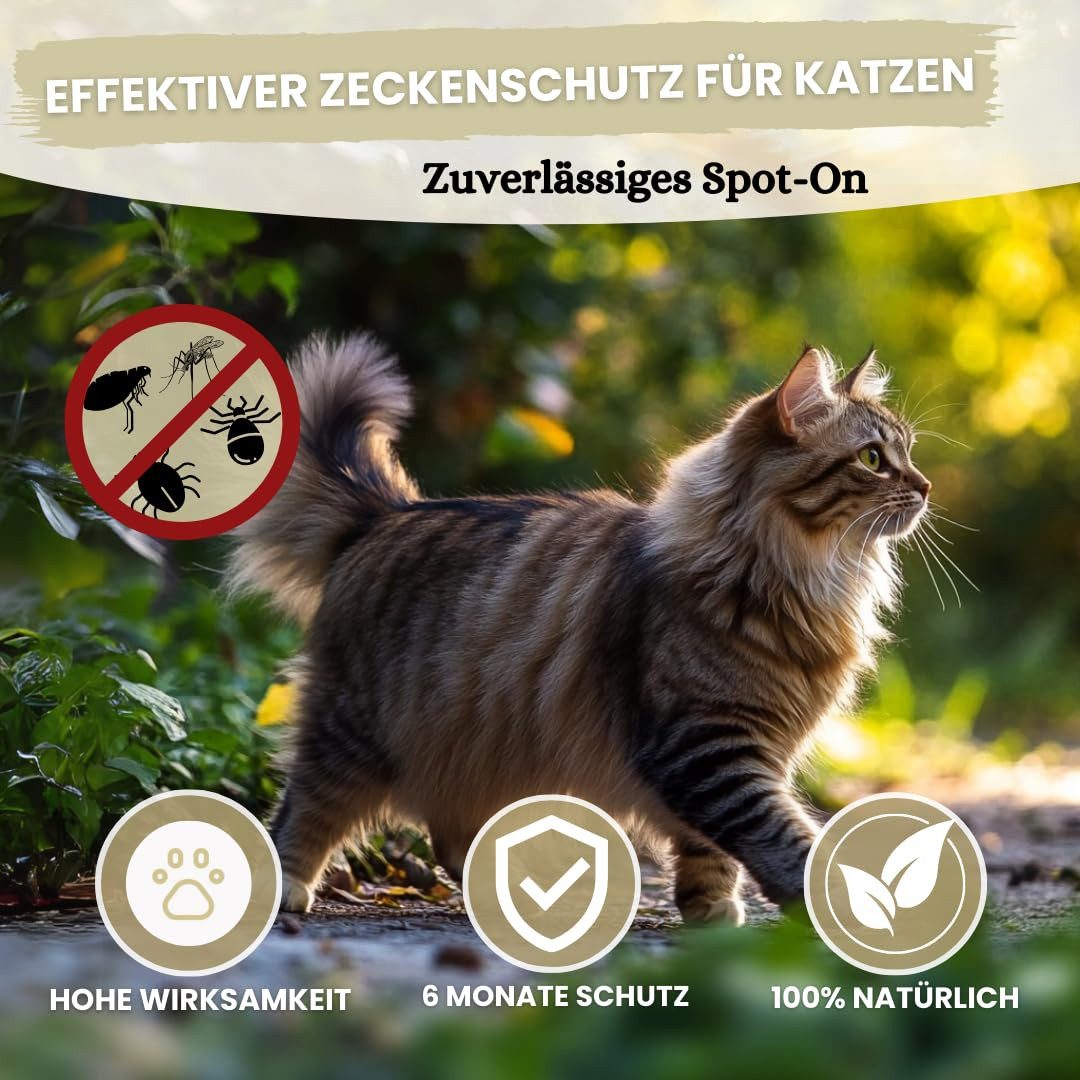 Animalea Zeckenschutzmittel Animalea® Spot On Zeckenschutz für Katzen [6 x Pipetten], 6-St.