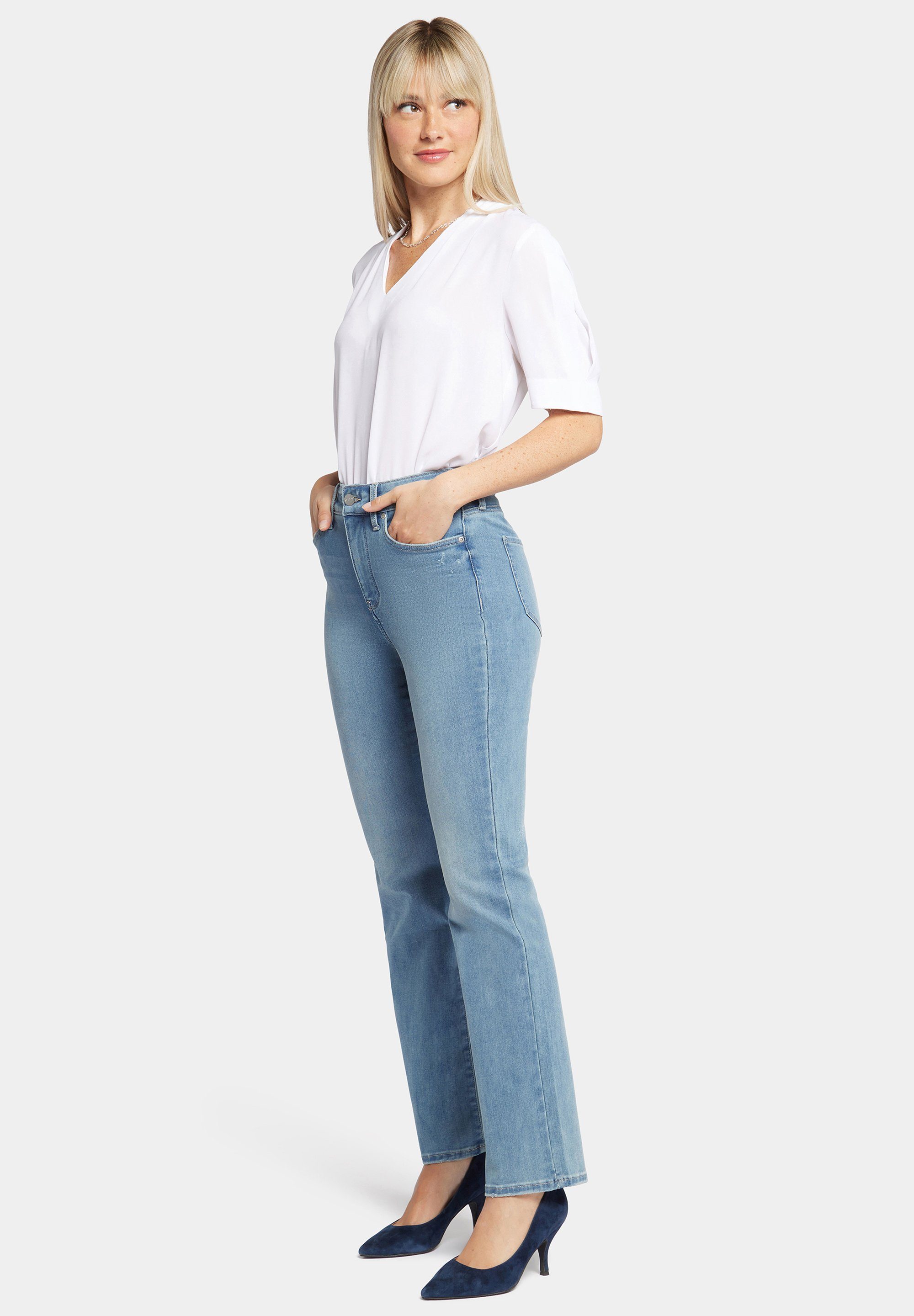 NYDJ Straight-Jeans Reiß- Straight und Lift-Technologie Marilyn Shaper Curve Knopfverschluss