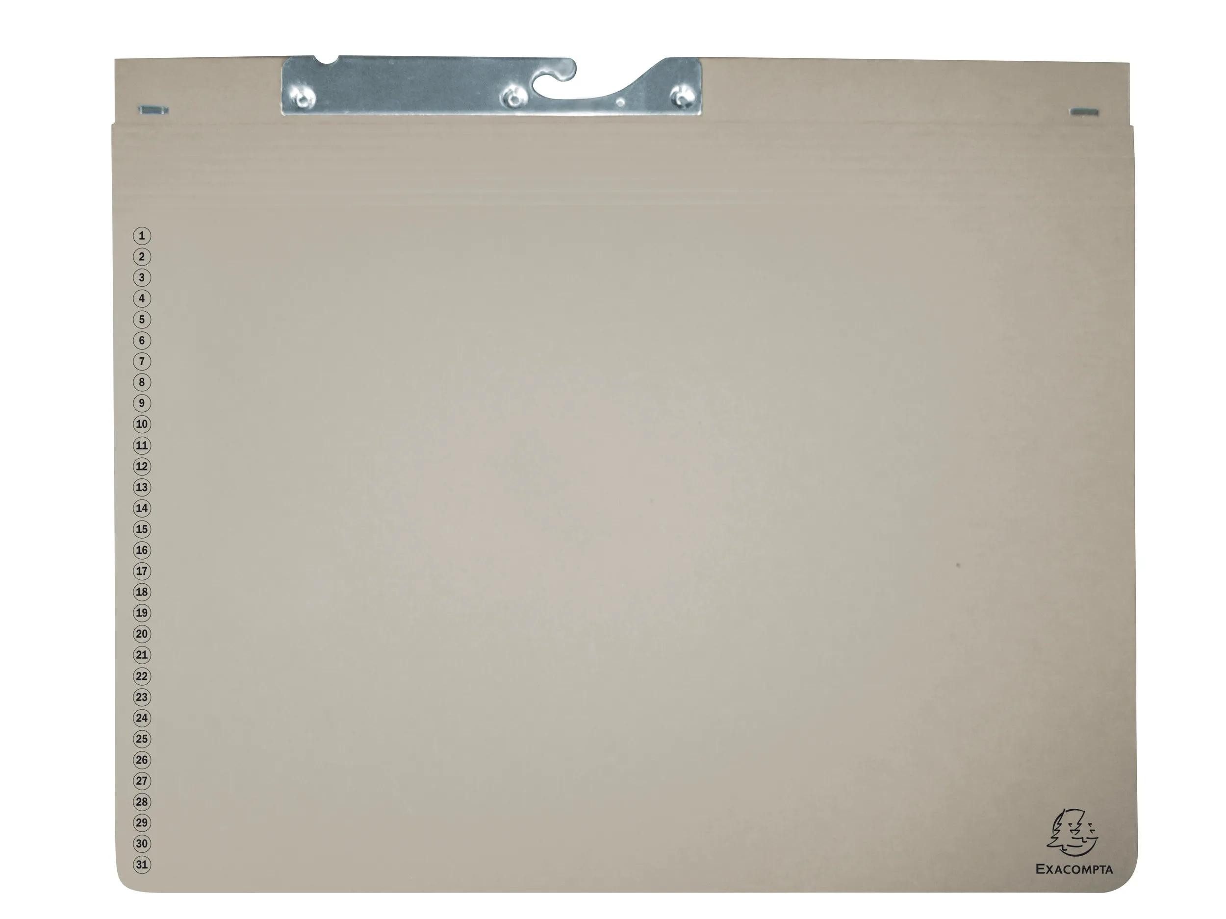 EXACOMPTA Organisationsmappe 25x Pendelhefter mit 2 Abheftvorrichtungen, 275x318mm, Grau, 353210B, Kanzlei Mappen 
