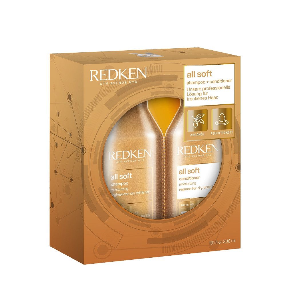 Haarpflege-Set Geschenkset All Soft Shampoo 300 ml + Conditioner 300 ml