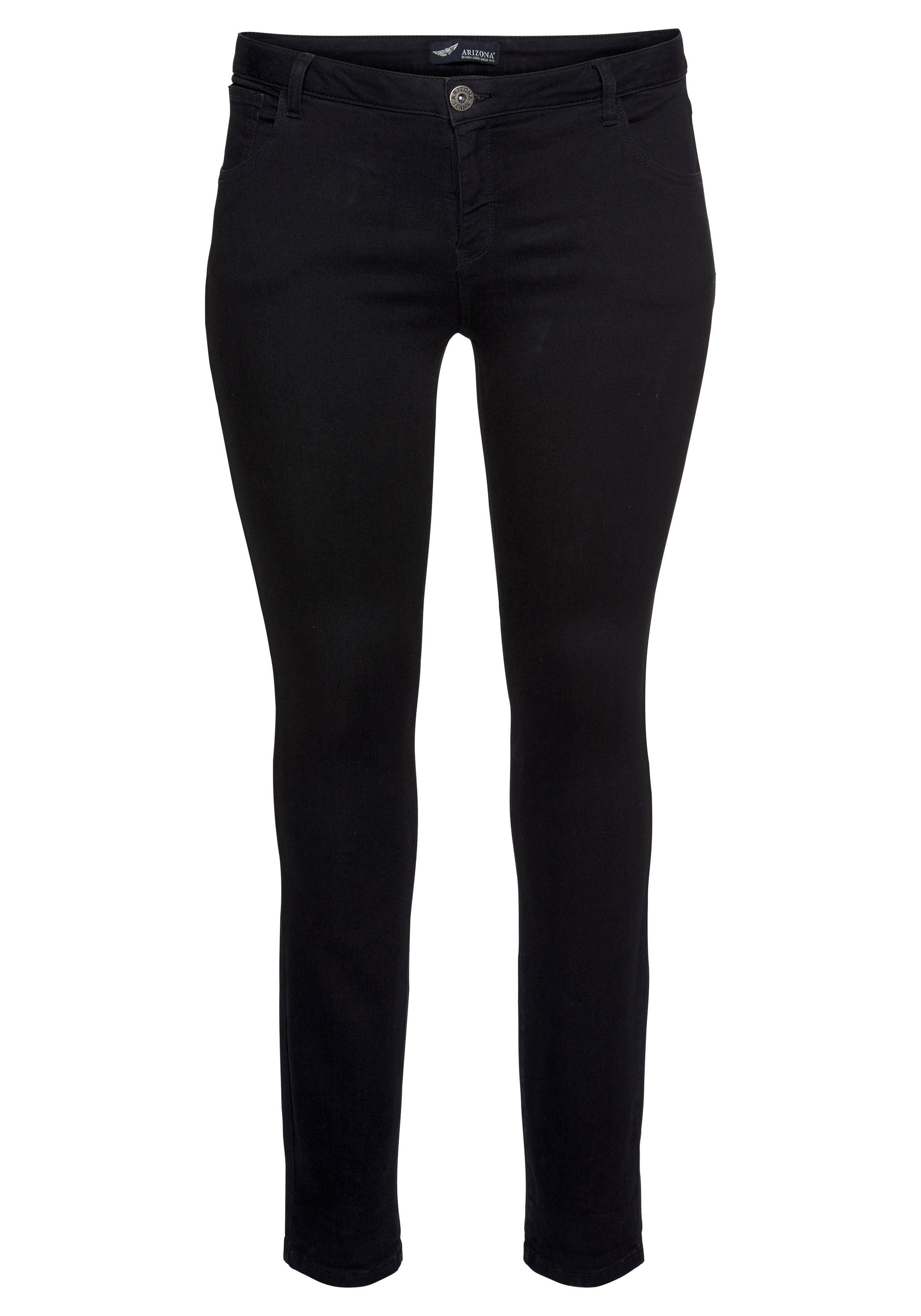 black Mid Waist Arizona Skinny-fit-Jeans Ultra-Stretch