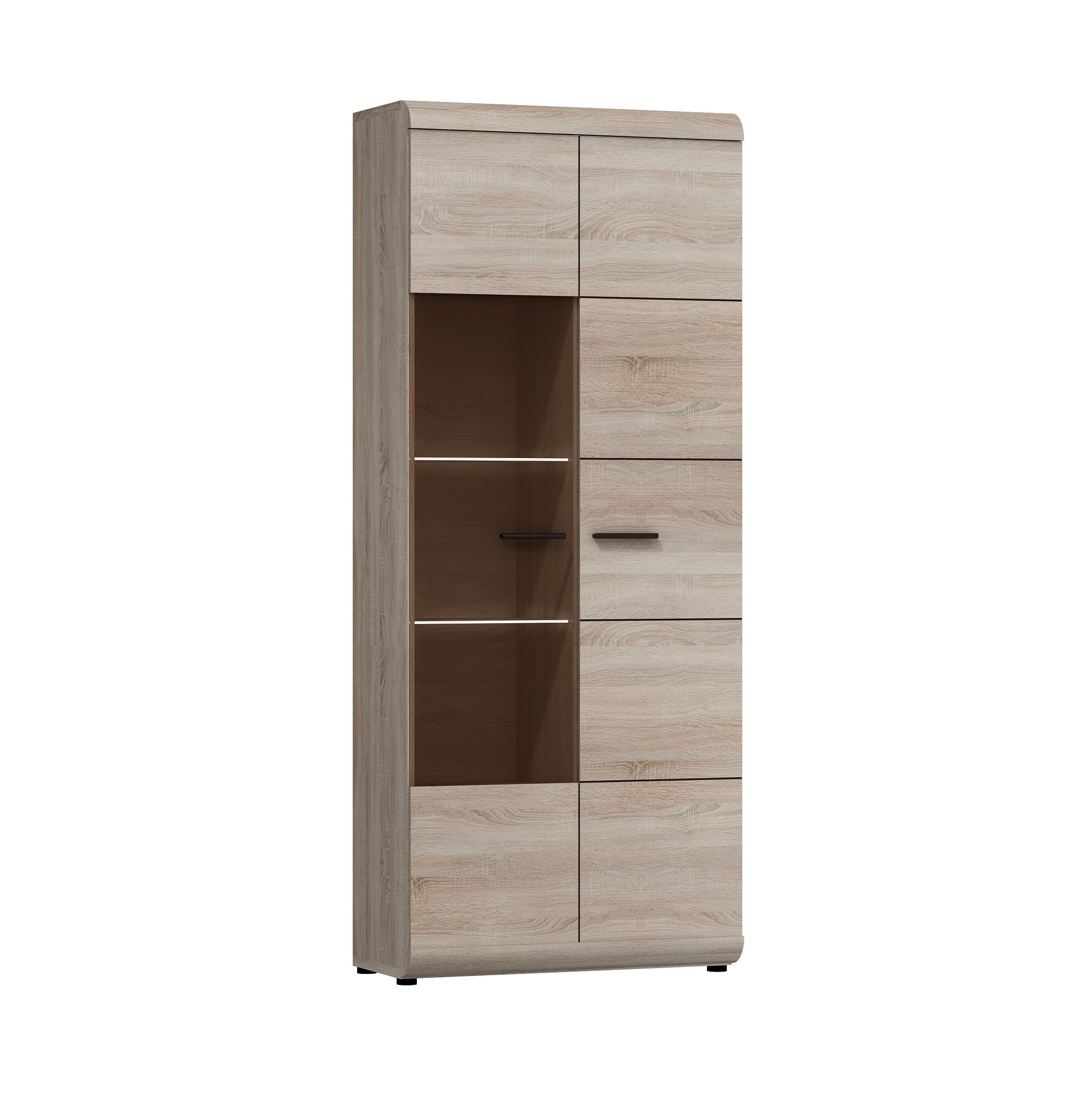 99rooms Vitrine Aston (Standvitrine) wahlweise mit LED-Beleuchtung, mit Glaseinlegeboden, Modern Design