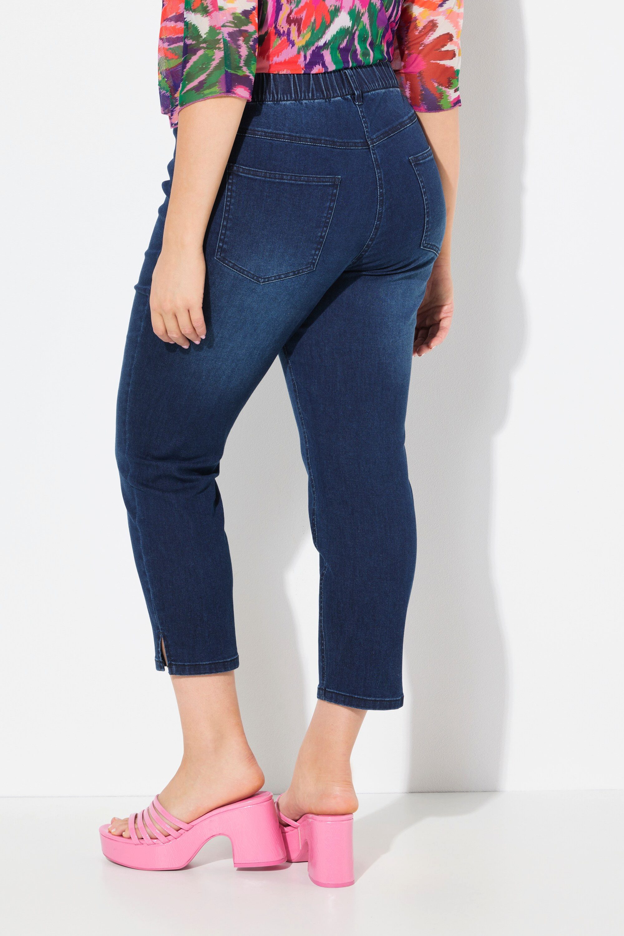 Ulla Popken Jeggings 7/8-Jeggings Sienna konisches Bein Denimoptik