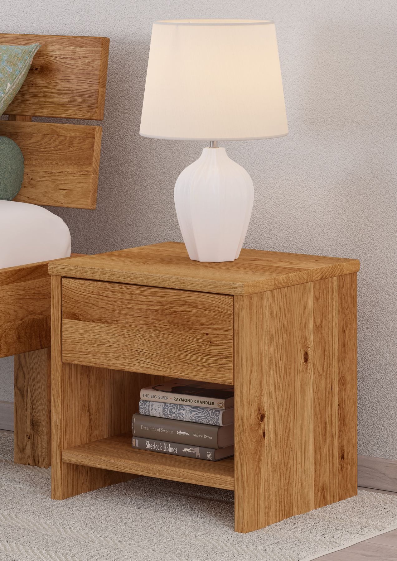ERST-HOLZ Nachtkommode Nachtkommode Nachttisch Eiche geölt 90.20-K46, 90.20-K46 Nachkommode Eiche geölt