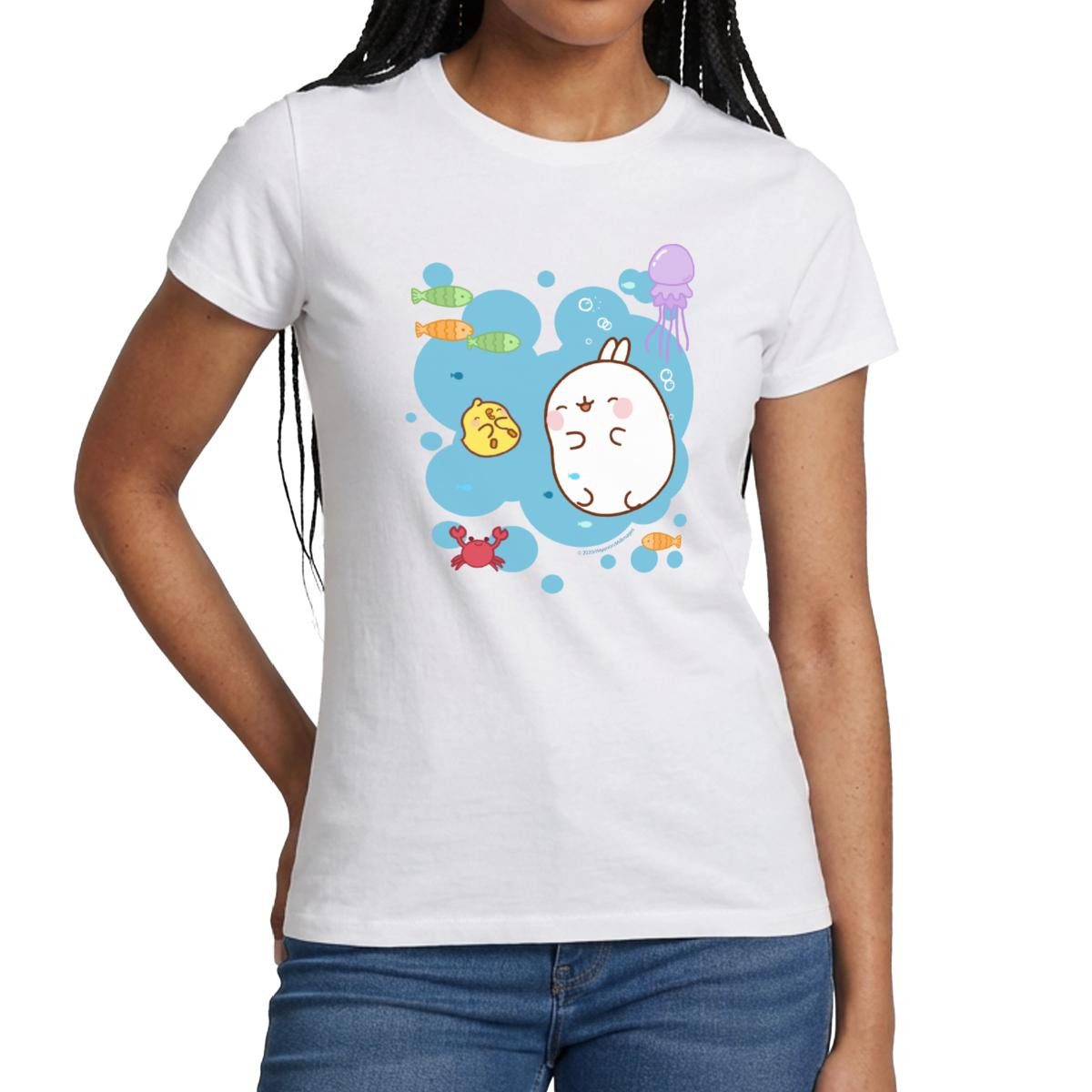 T-Shirt Molang Piu Piu Meerestiere Abenteuer Meer Frauen T-Shirt