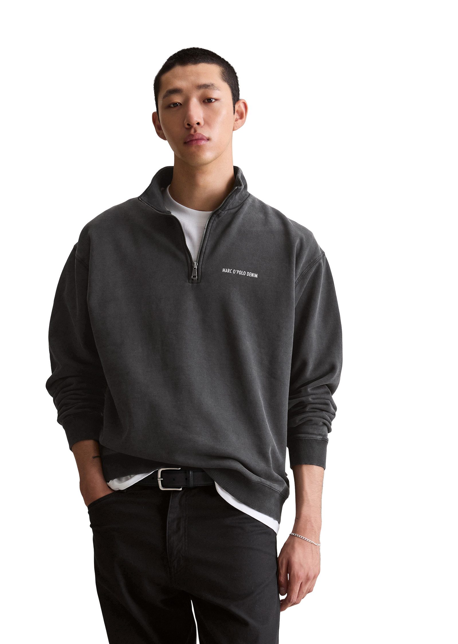 Marc O'Polo DENIM Sweatshirt Troyerkragen, relaxed günstig online kaufen