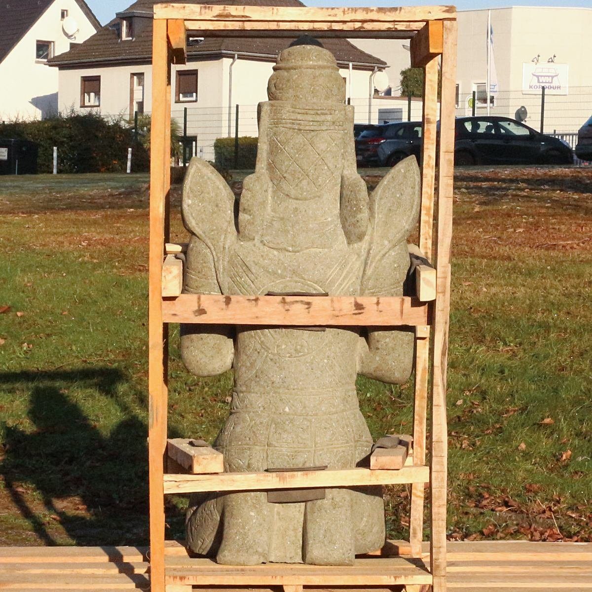 in Handarbeit Ursprungsland Teppanom Buddha Figur Dekofigur St), Herstellung Greenstone im cm Oriental 100 traditionelle Galerie Massiv sitzend Steinfigur (1