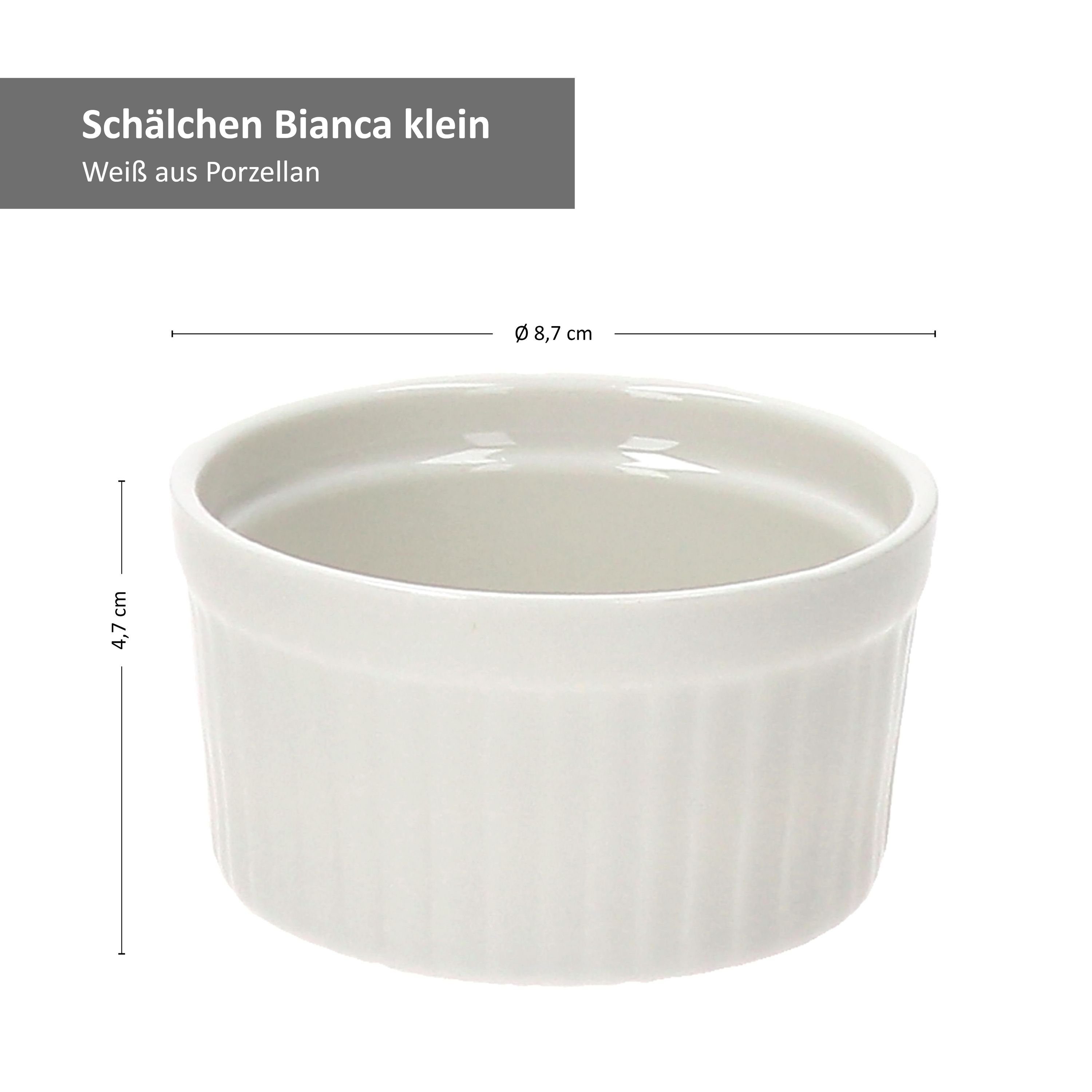 Brulee Creme Schale Servierschale Porzellan 24302126, MamboCat - 6er Set 9x5cm weiß Bianca