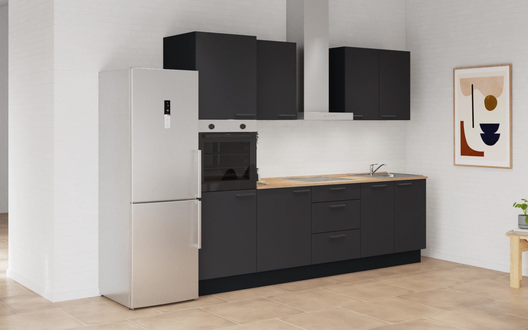 nobilia® Küchenzeile Norr, individuell anpassbar, gratis Küchenplanung mit Profis, (Breite 270 cm), vormontiert, wahlw. mit E-Geräten, inkl. Lieferung