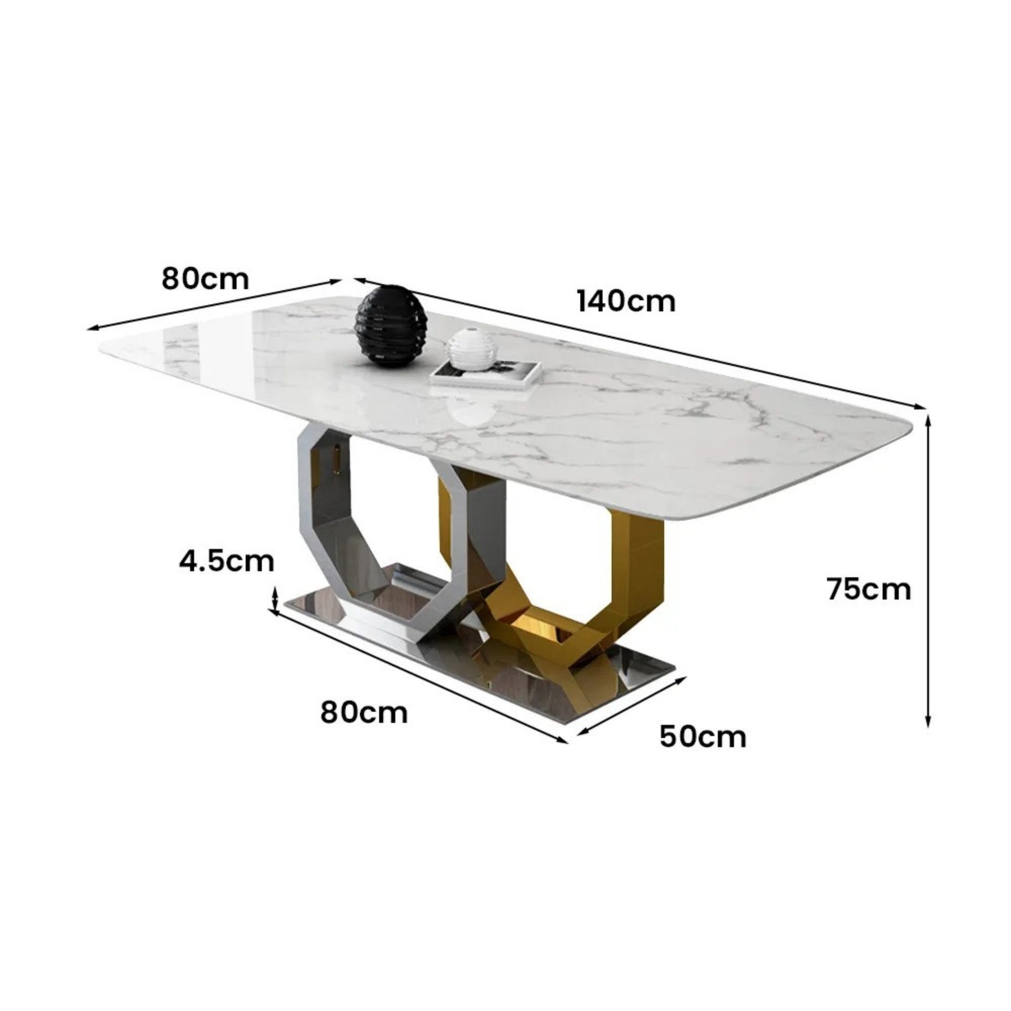 POVISON Esstisch Moderner Weißer Kunstmarmor Küchentisch günstig online kaufen