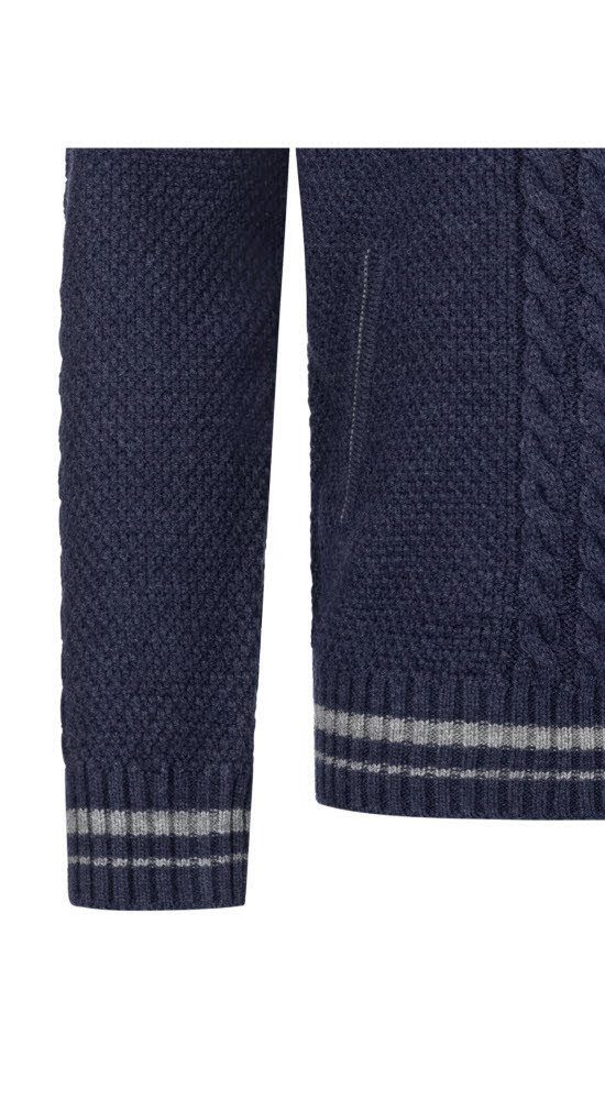 Nübler Trachtenstrickjacke Trachtenstrickjacke Langarm Henry in Blau von Nübler