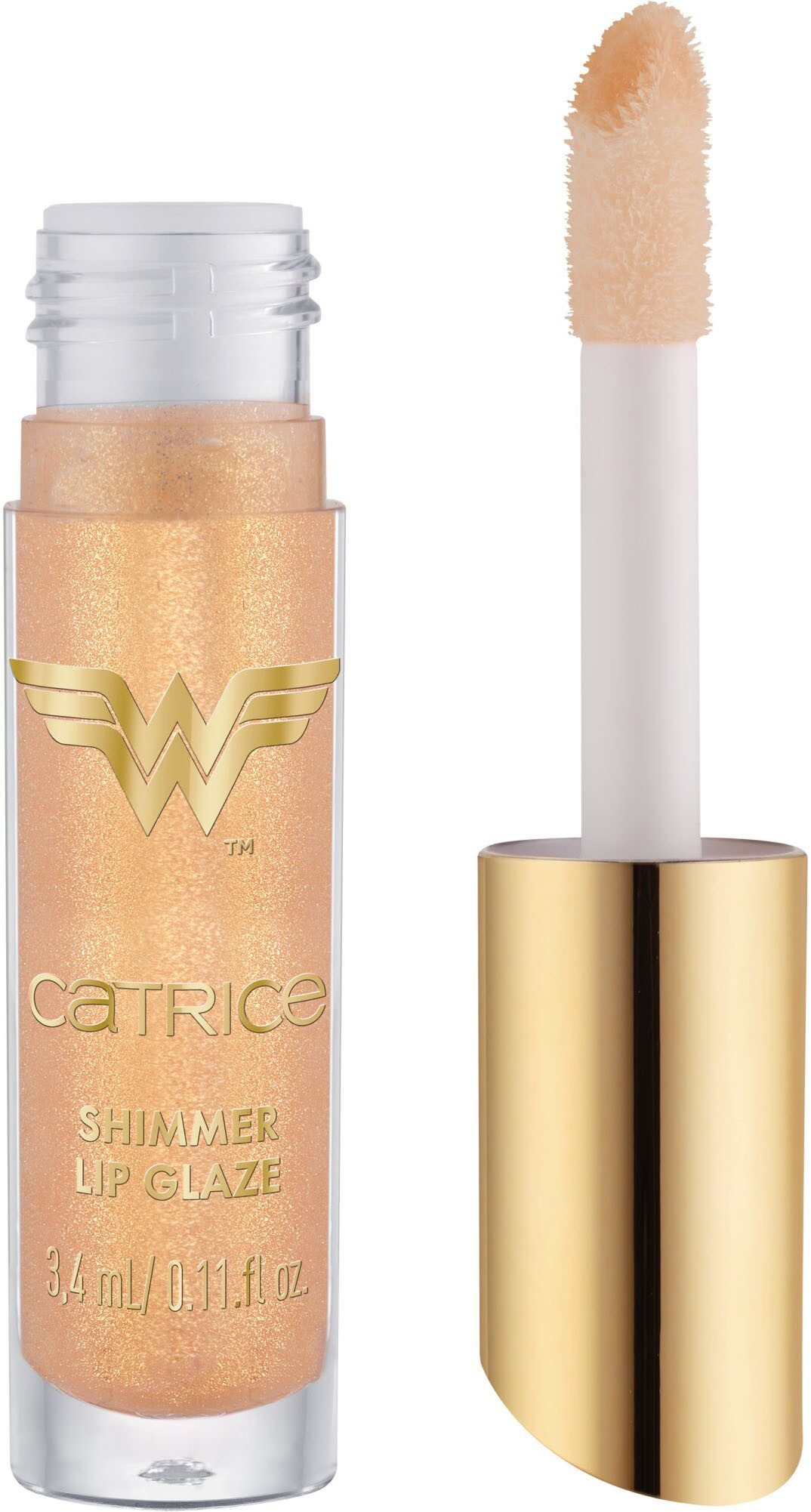 Catrice Lipgloss Wonder Woman Shimmer Lip Glaze, 3-tlg., Hochglanz-Mix aus Lippenöl und Gloss, pflegt und spendet Feuchtigkeit.