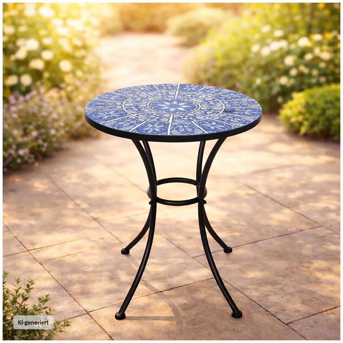 HTI-Living Gartentisch Gartentisch Marocco Blau (Stück, 1-St., 1 Gartentisch), Balkontisch Terrassentisch Metalltisch