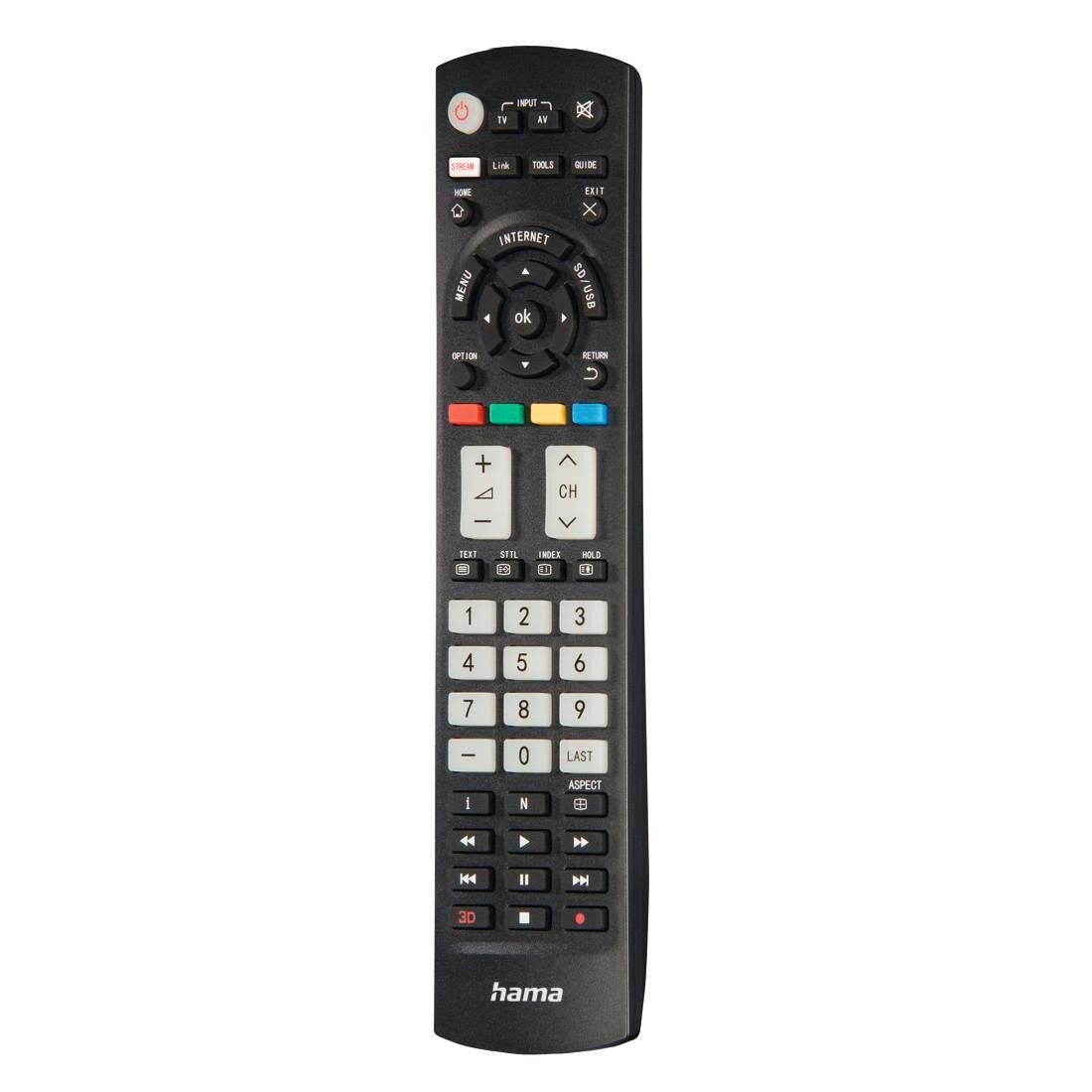 Hama Universal Ersatzfernbedienung für Panasonic TV, lernfähig Universal-Fernbedienung (1-in-1)