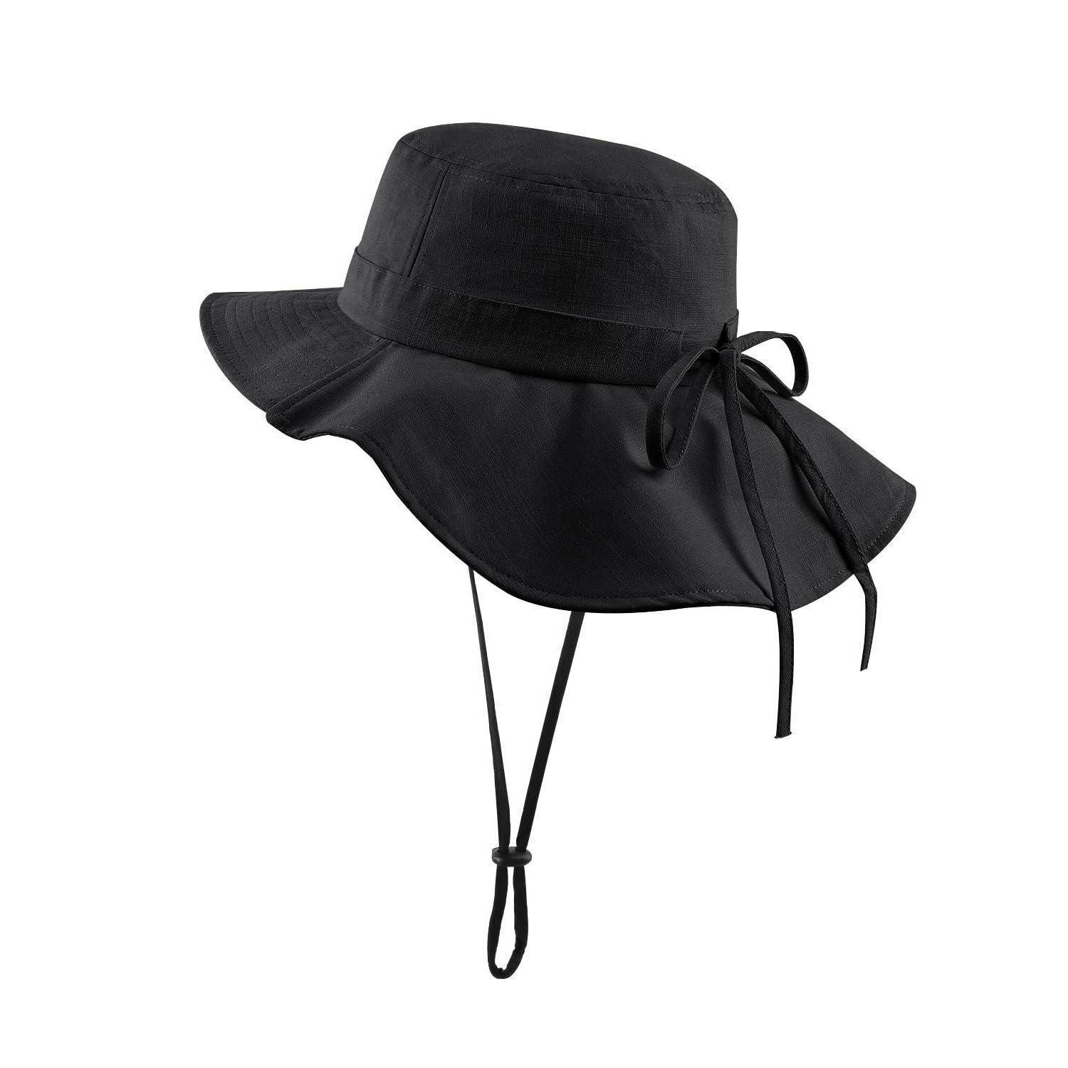 LuxusKollektion Fischerhut Fischerhut Anglerhut Nackenschutz UPF50 Sonnenhut XXL-3XL Schwarz