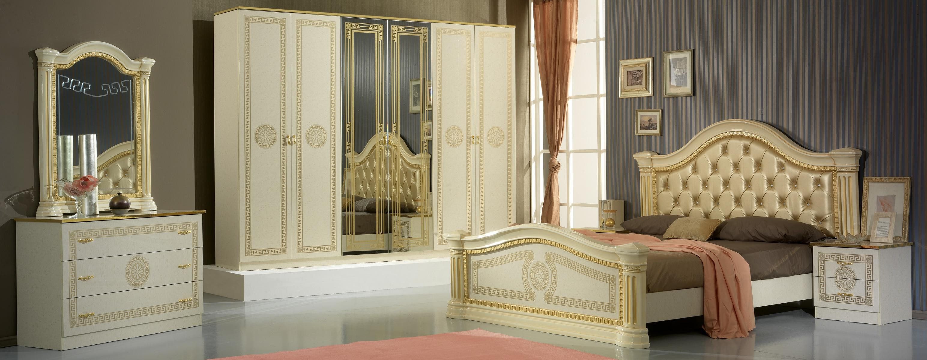 Xlmoebel Holzbett Chesterfield Doppelbett im Barock Rokoko Stil, Made in Europa