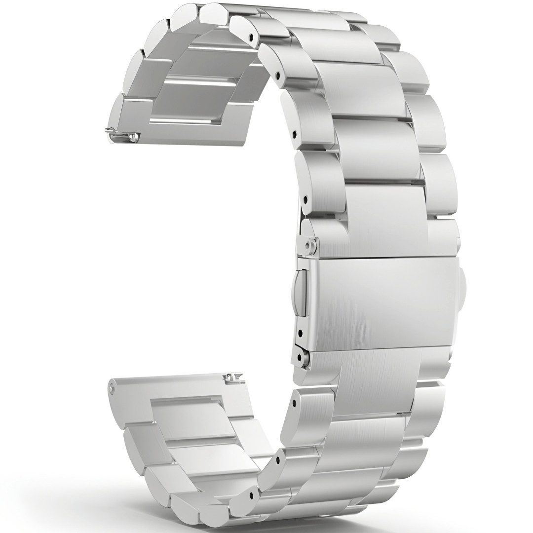 SmartUP Smartwatch-Armband 18mm / 20mm / 22mm Stegbreite Metall Gliederarmband Edelstahl Ersatz, inklusive Kürzwerkzeug