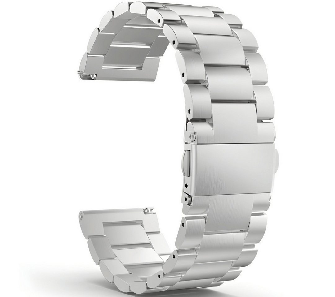SmartUP Smartwatch-Armband 18mm / 20mm / 22mm Stegbreite Metall Gliederarmband Edelstahl Ersatz, inklusive Kürzwerkzeug