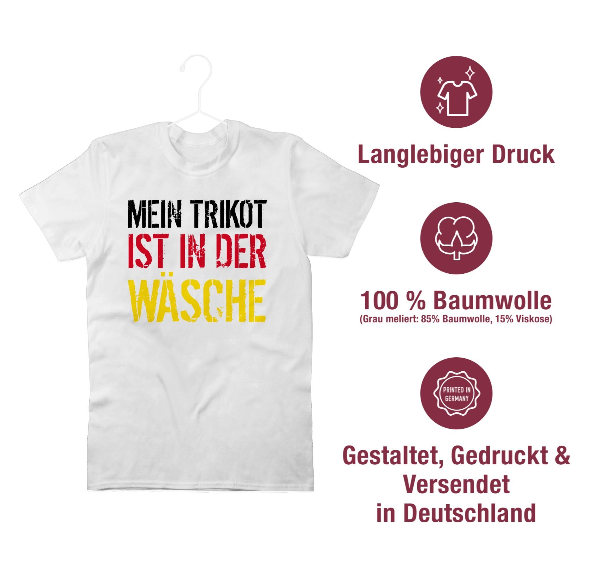 2024 Fussball Weiß Wäsche T-Shirt Shirtracer Mein 1 ist der Trikot WM in EM Deutschland