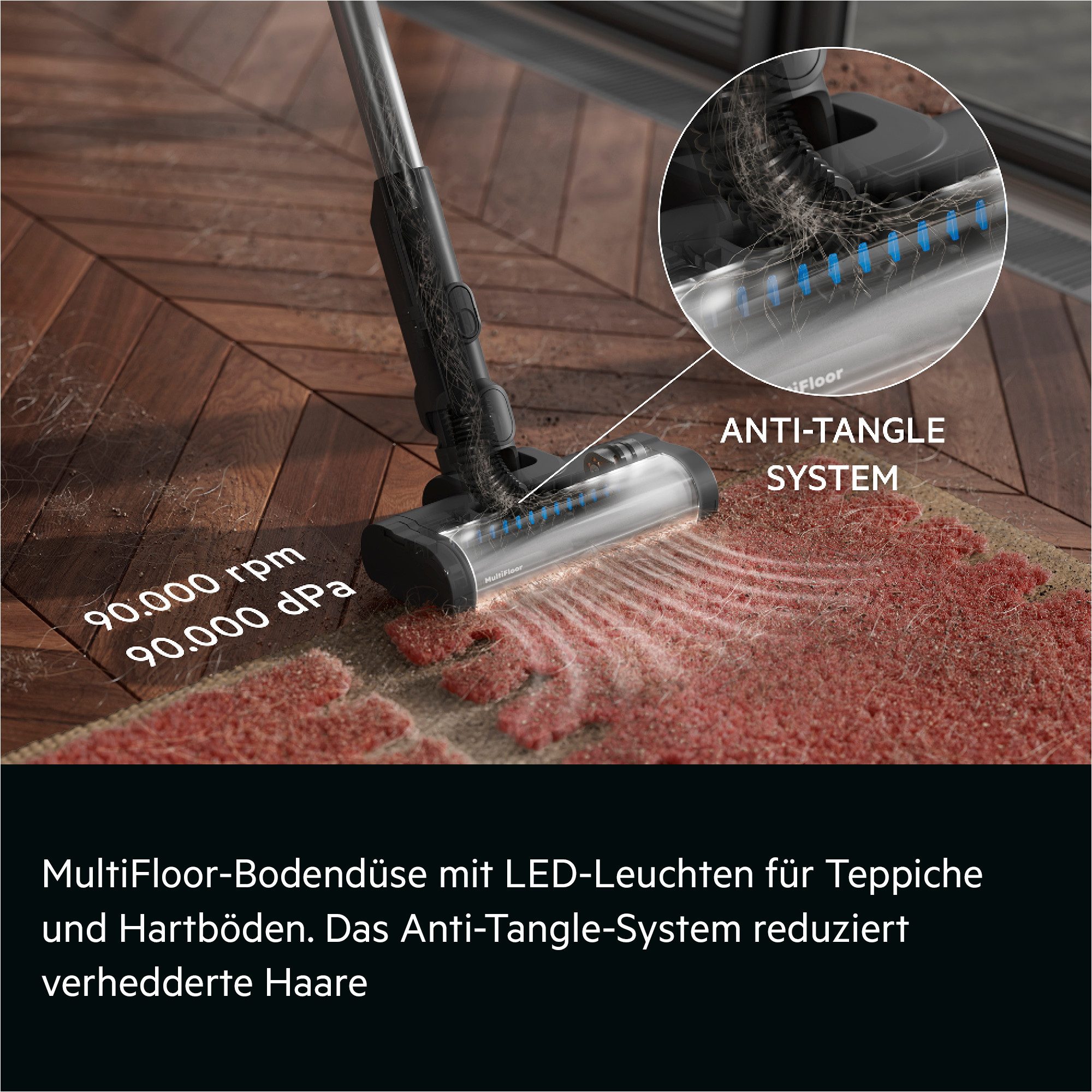 AEG Akku-Stielstaubsauger AP51UH18ST, 200 W, Extra stark, leicht & kabellos – keine Haarverwicklung, bis 50 Min. – Bild 5 von 5