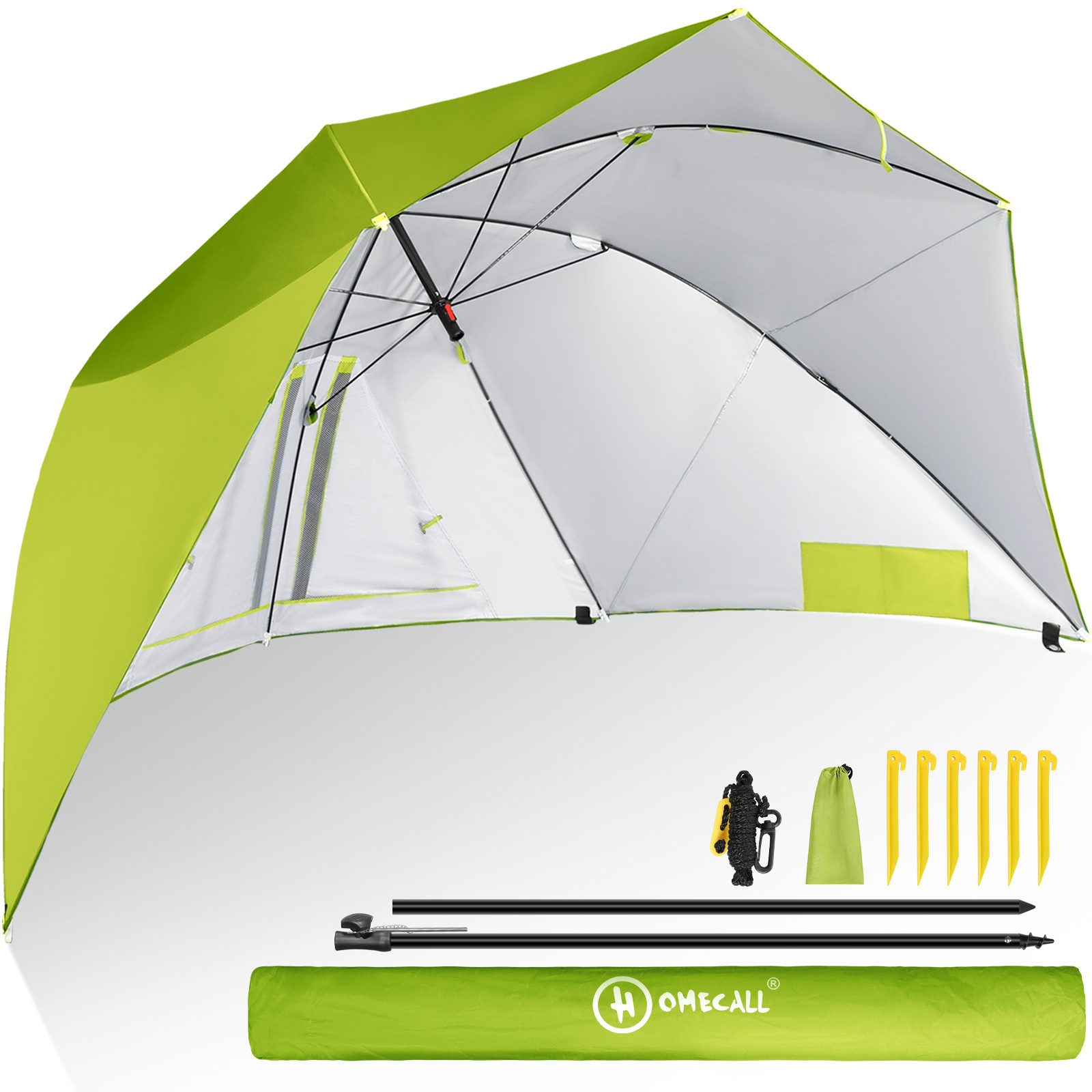 Strandmuschel mit umbrella system UV-resistentes 50+ Khaki