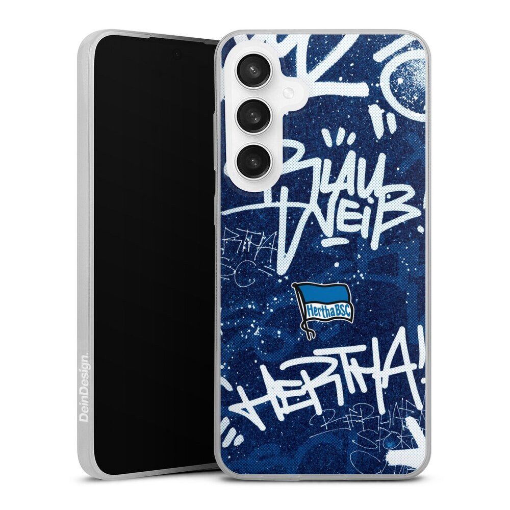 DeinDesign Handyhülle Hertha BSC Graffiti Offizielles Lizenzprodukt Street Graffiti, Samsung Galaxy S24 FE 5G Slim Case Silikon Hülle Ultra Dünn