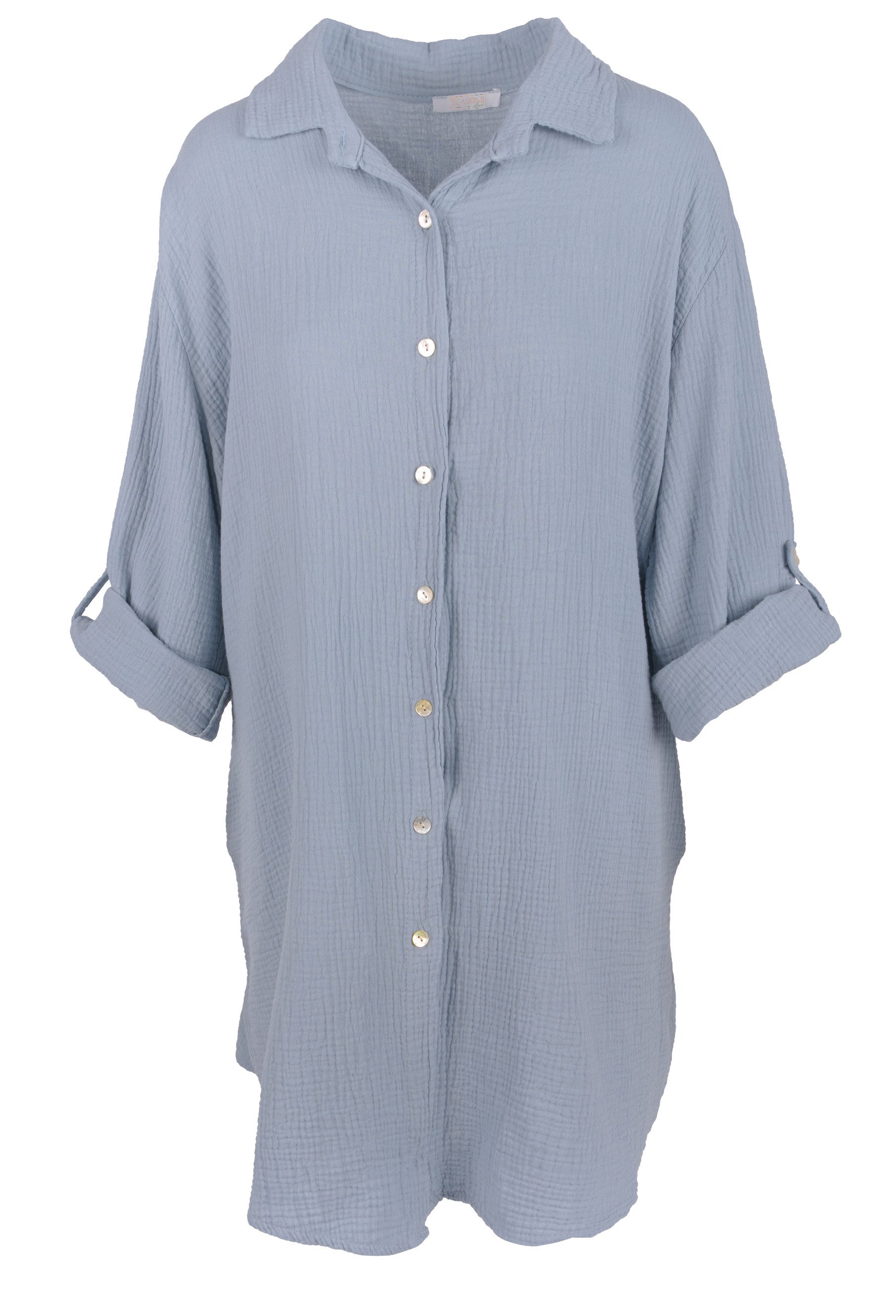 Seasons of April Hemdbluse Oversized Musselinbluse günstig online kaufen