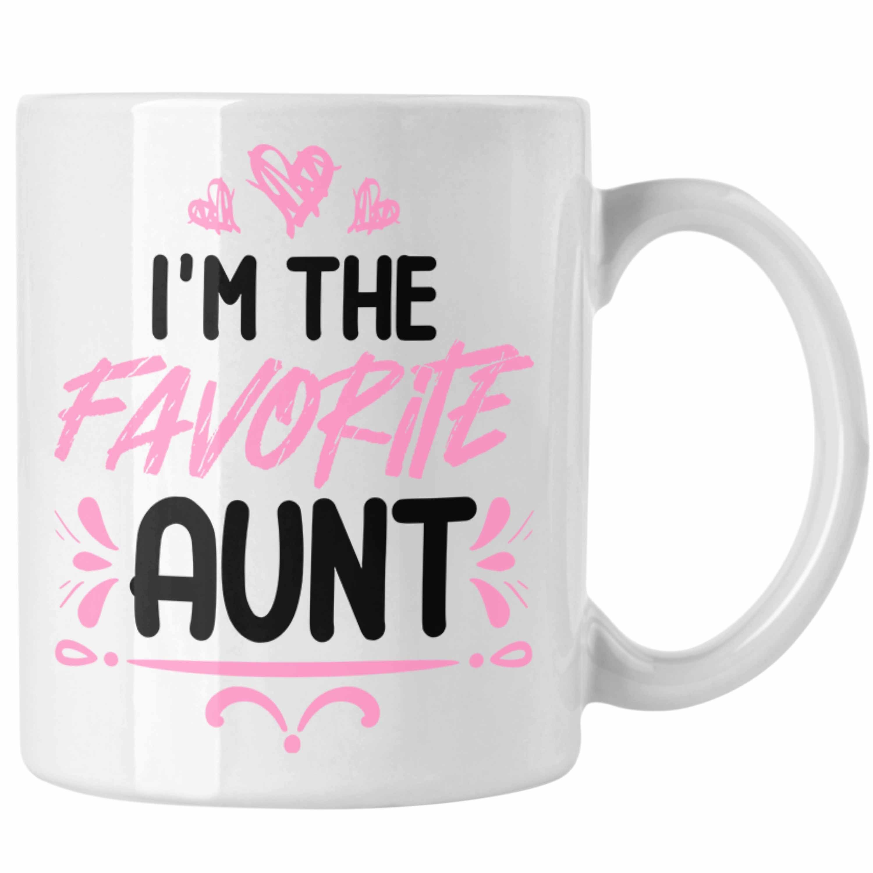Trendation Tasse Trendation - I'm The Favorite Aunt Tasse Geschenk Beste Tante der Welt Weiss