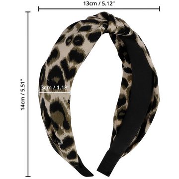 Belle Vous Haarband 6er Pack Leopardenmuster Haarbänder - Breites Oberteil - 6 Designs, 1-tlg., 6er Pack Haarband Leopardenmuster