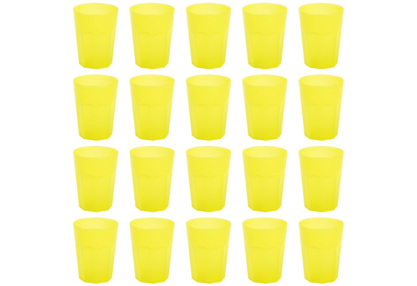 Engelland Becher Plastikbecher in modernen Neonfarben, Mehrweg, 20-tlg., Kunststoff, spülmaschinengeeignet, bruchfest, wiederverwendbar, 250 ml, 0,25 Liter
