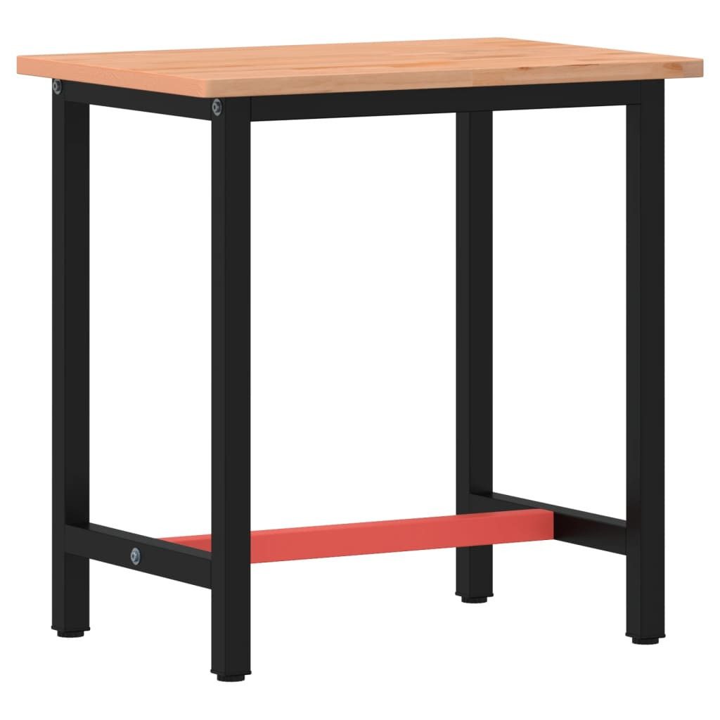 vidaXL Werkbank Werkbank 80x55x81,5 cm Massivholz Buche und Metall, (1-tlg)
