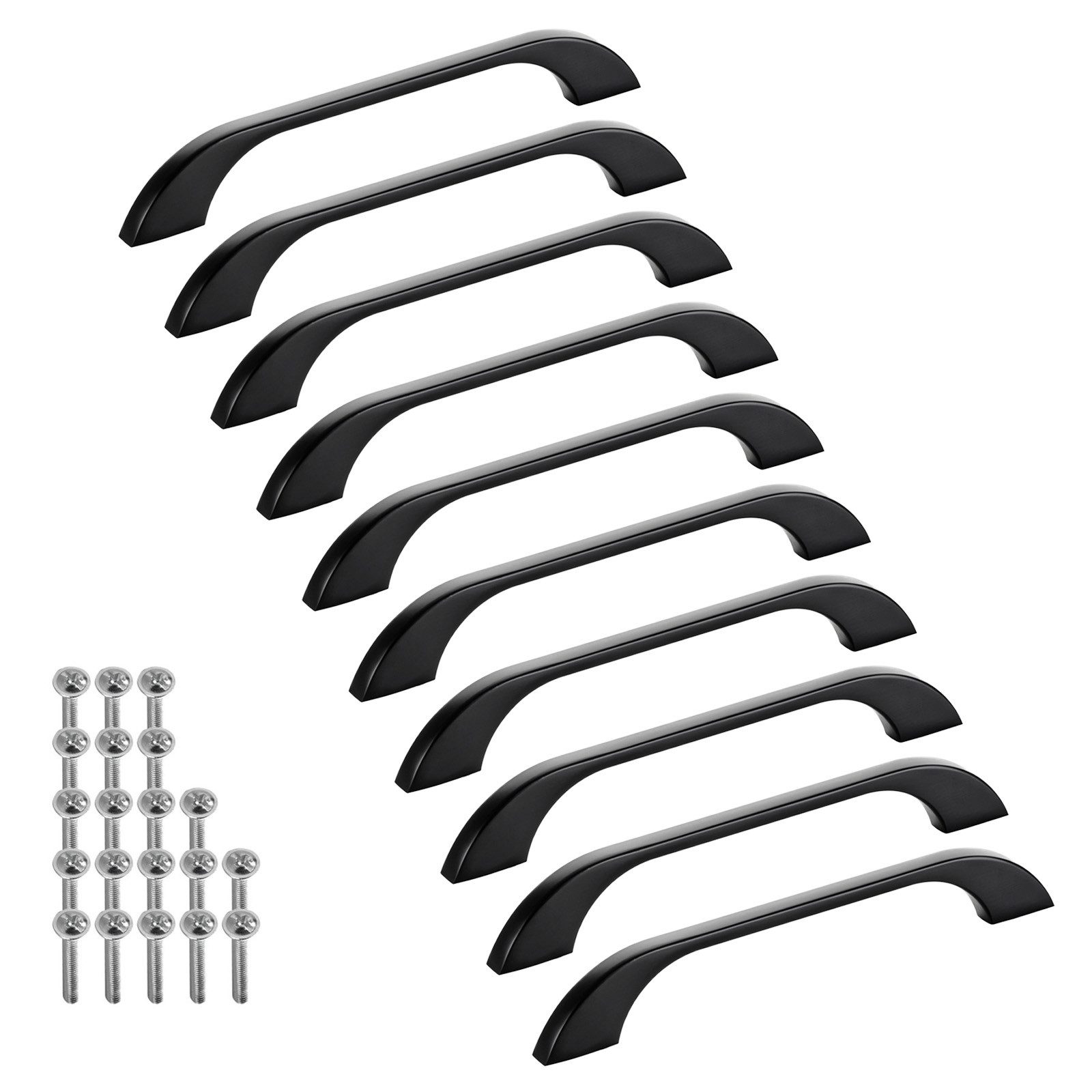 SO-TECH® Möbelgriff Bügelgriff Blackline XIII schwarz matt - inkl. Schrauben (Spar-Set, 10-St), Schubladengriff Schrankgriff Bohrlochabstand (BA) 128 mm