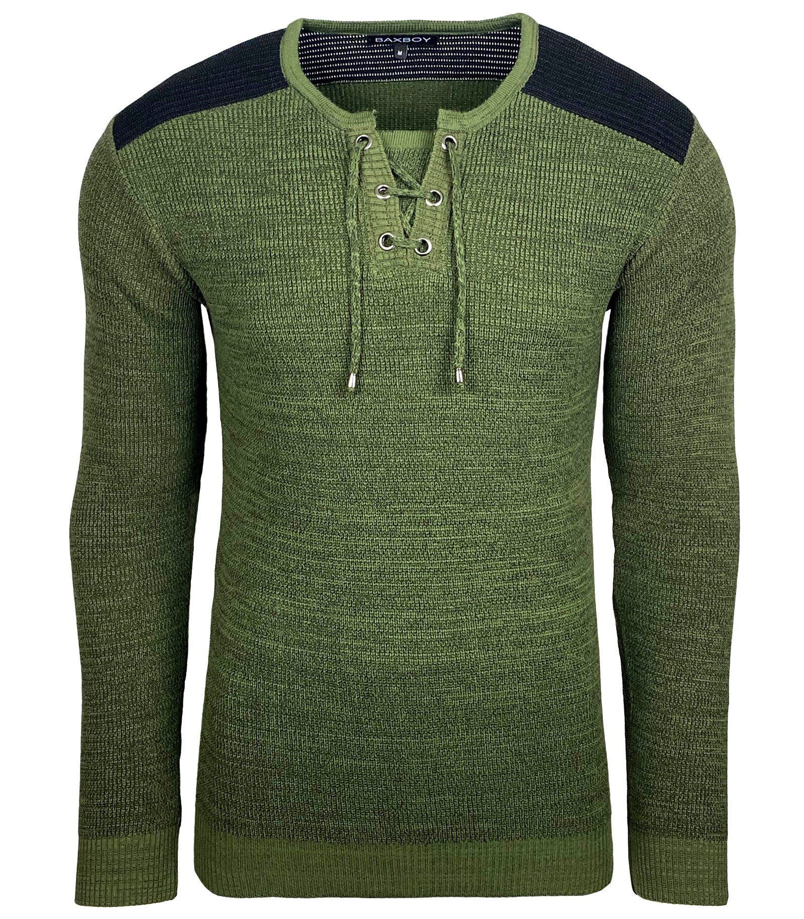 Strickpullover Baxboy Herren Pullover V-Neck Strick-Pullover Moderner Männer 52205