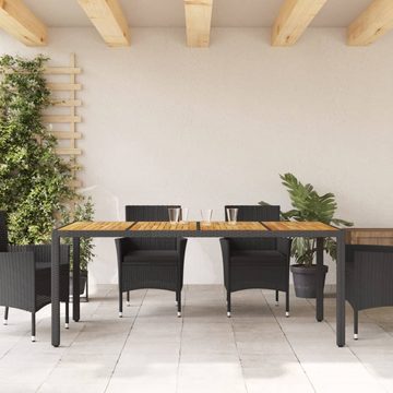 vidaXL Gartentisch Gartentisch mit Akazienholz-Platte Schwarz Poly Rattan (1-St)