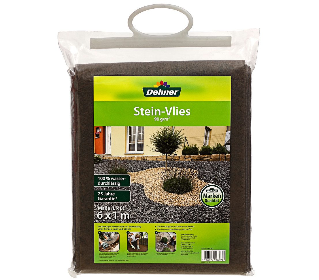 Dehner Unkrautvlies Dehner Stein-Vlies, wasserdurchlässig, 6 x 1 m