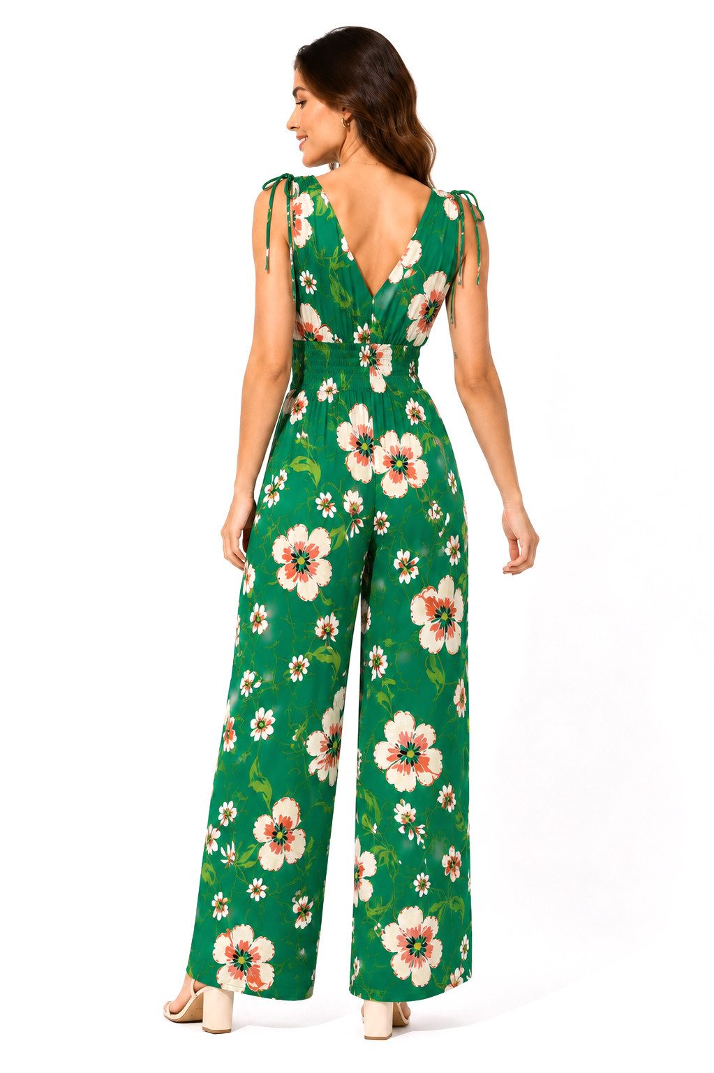 ITALY VIBES Jumpsuit - floraler Viskose Overall mit Trägerbindung für Damen