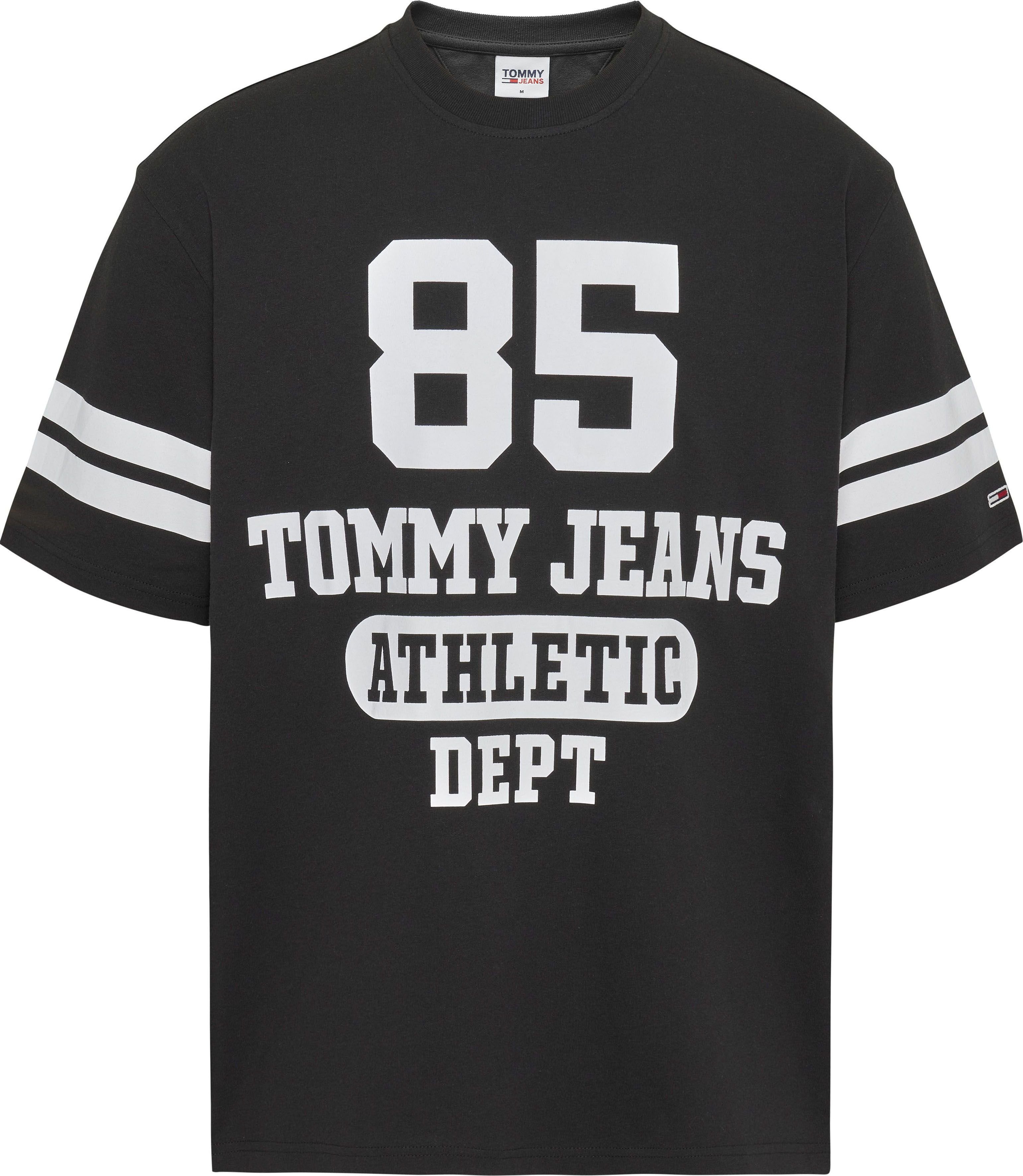 TJM COLLEGE T-Shirt Jeans SKATER Black 85 Tommy LOGO