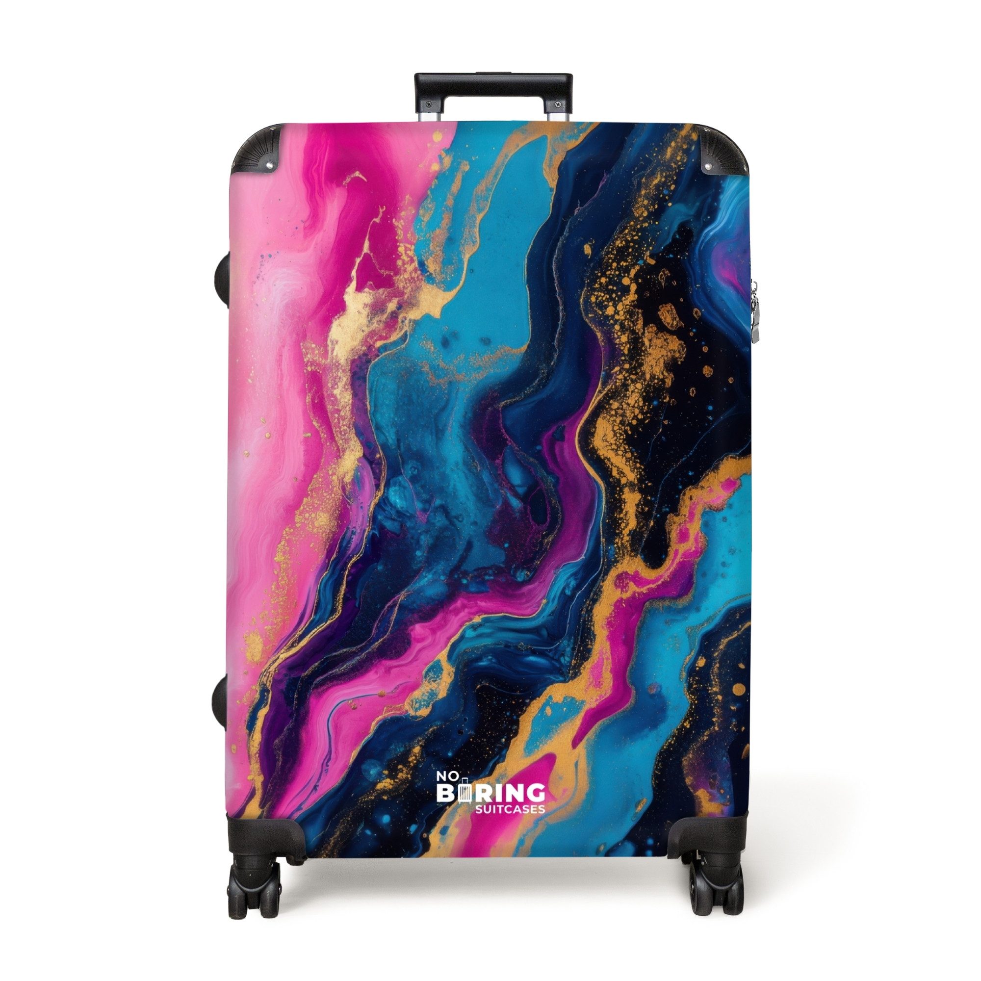 NoBoringSuitcases.com© Hartschalen-Trolley Fließendes Rosa und Blau günstig online kaufen